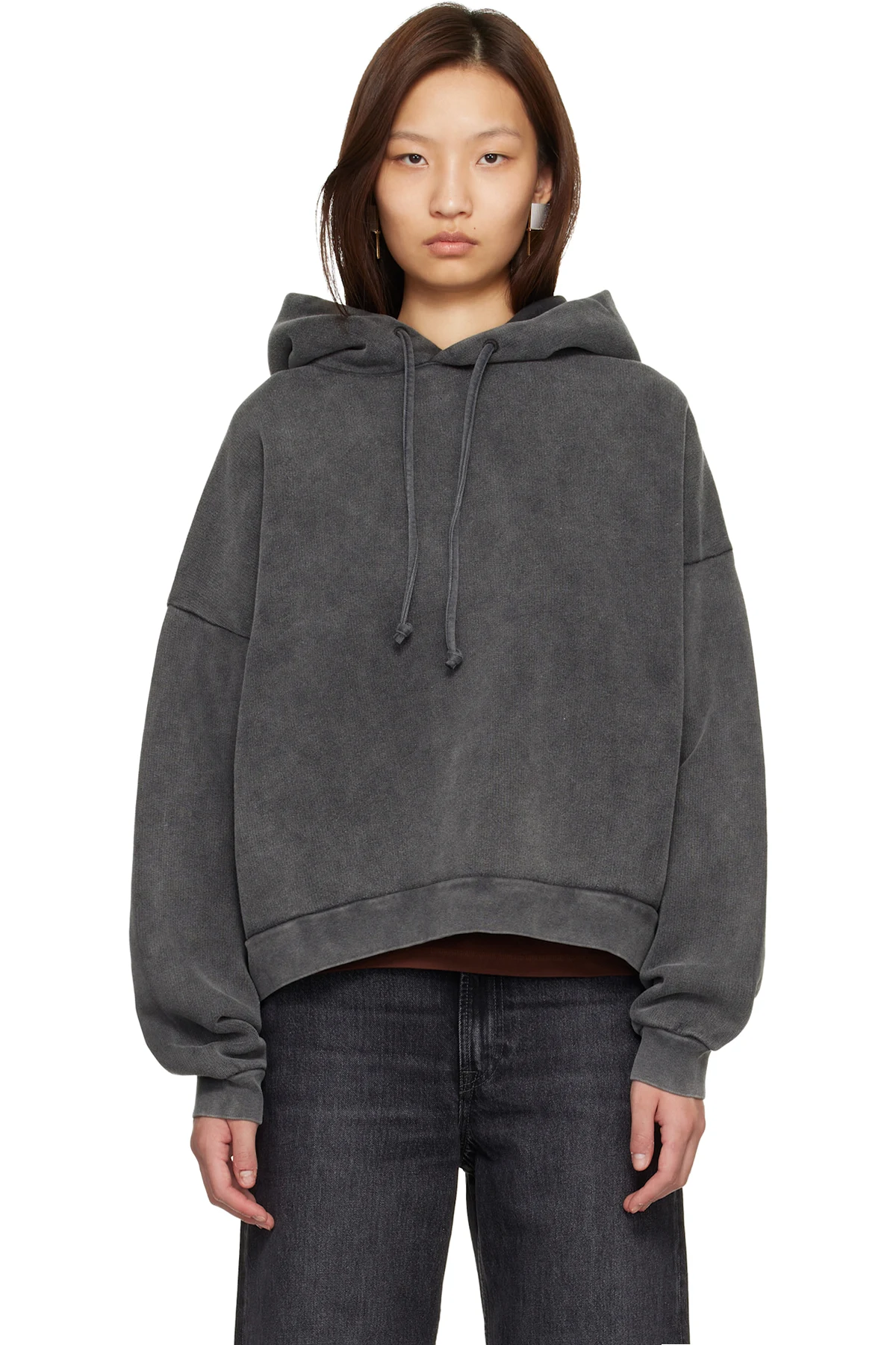 Gray Logo Patch Hoodie