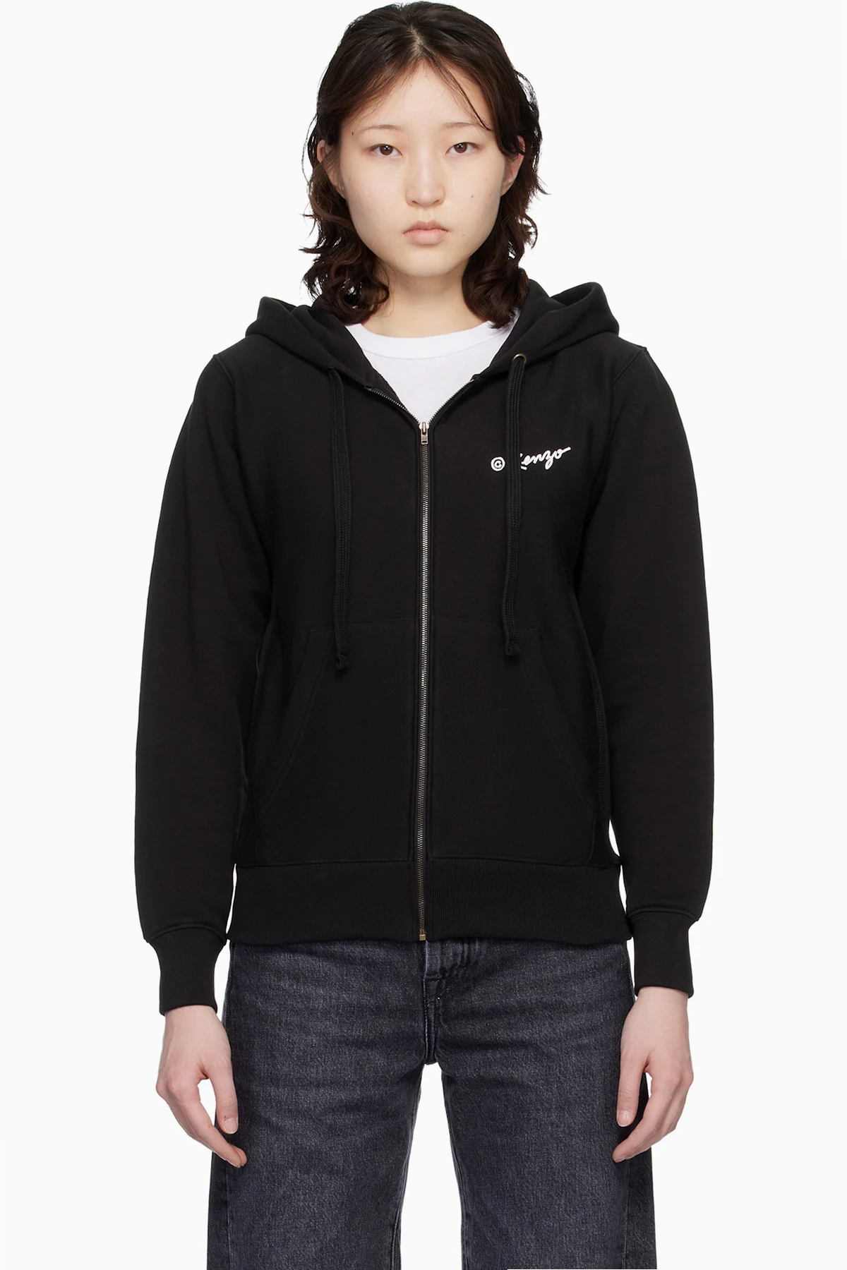 Black Kenzo Paris 'KENZO Wild Tiger' Zip Up Hoodie