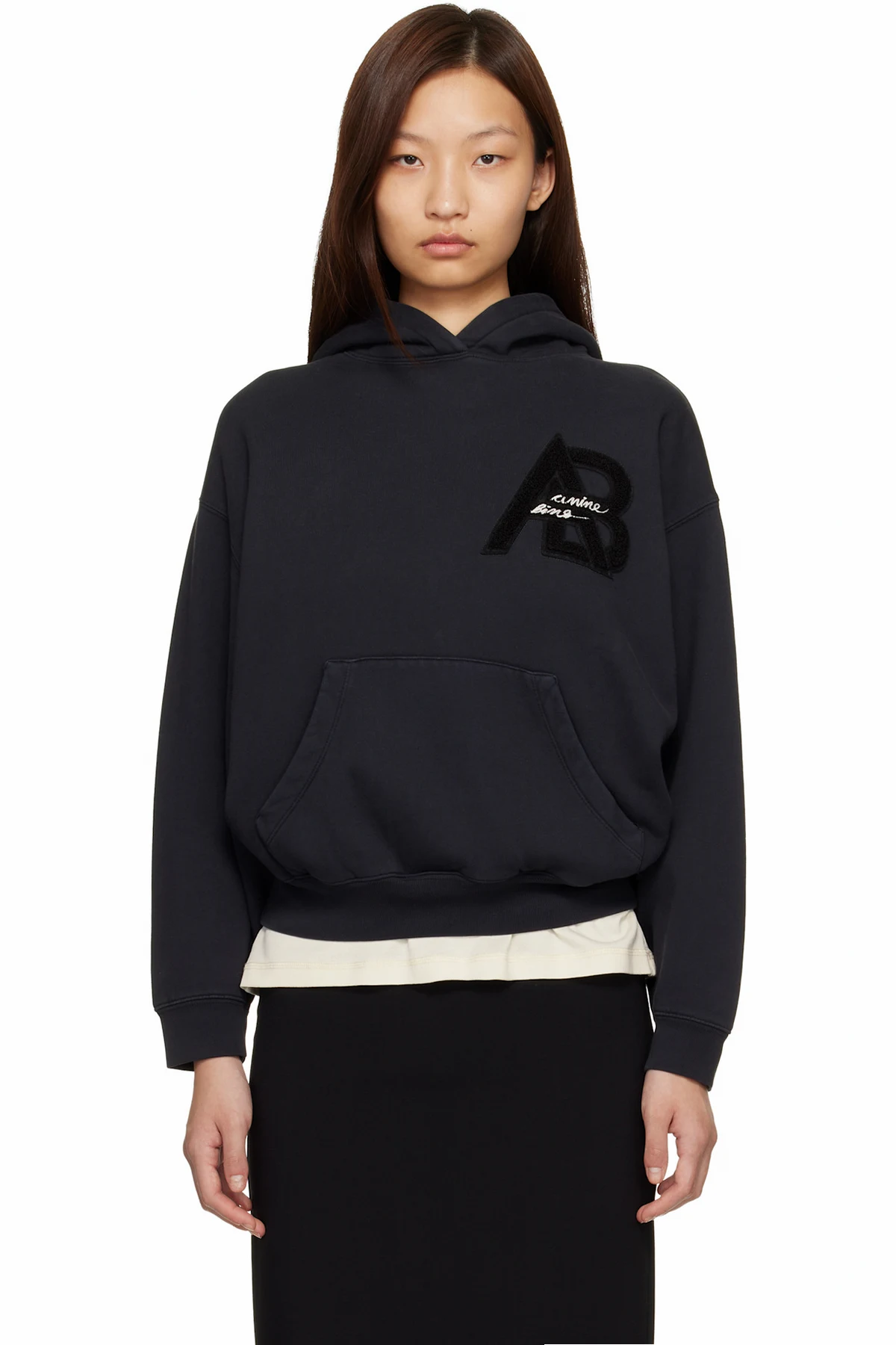 Black Jaci Letterman Hoodie