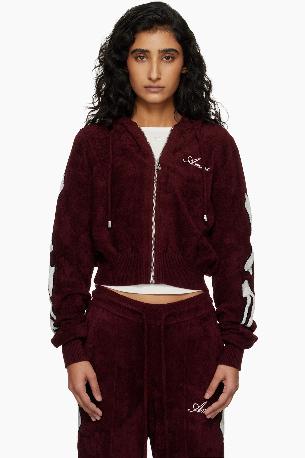 Burgundy Bones Track Jacket