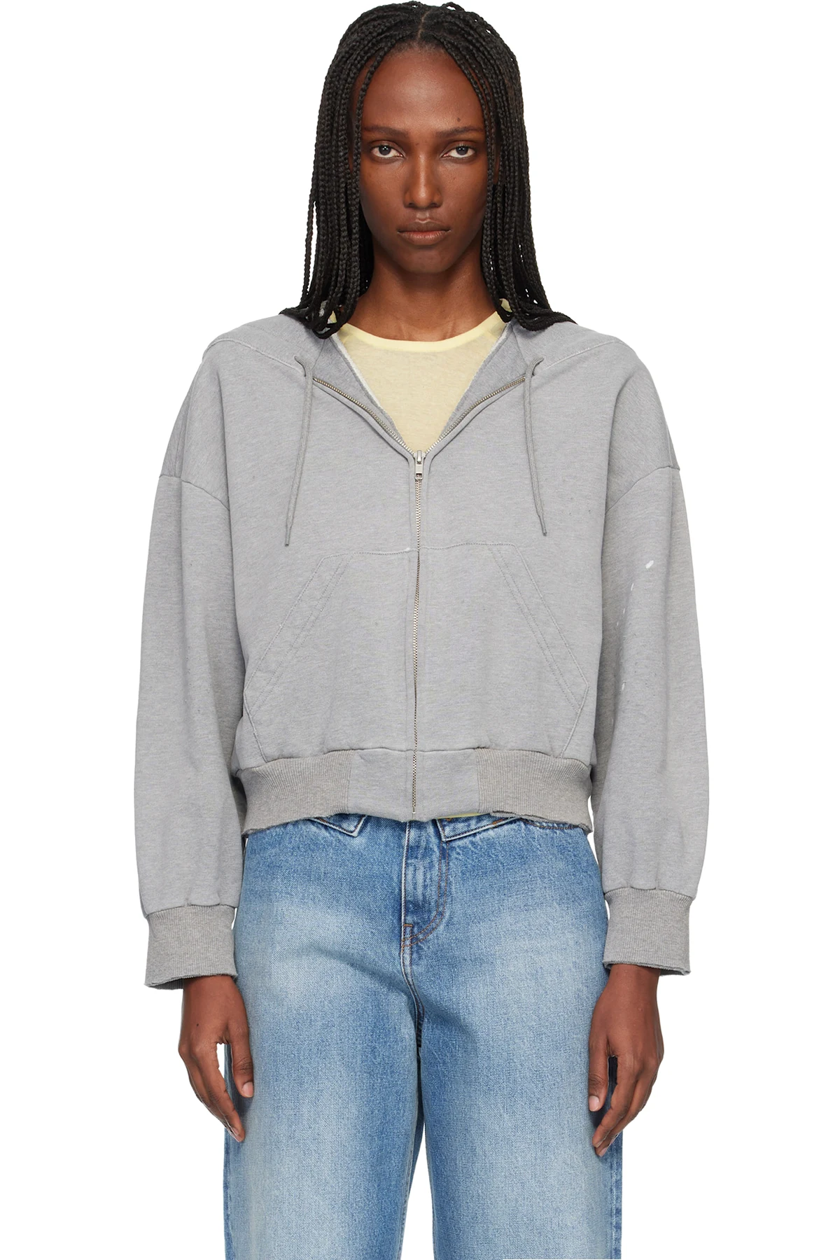 Gray Unbrushed Cotton Sweatshirt
