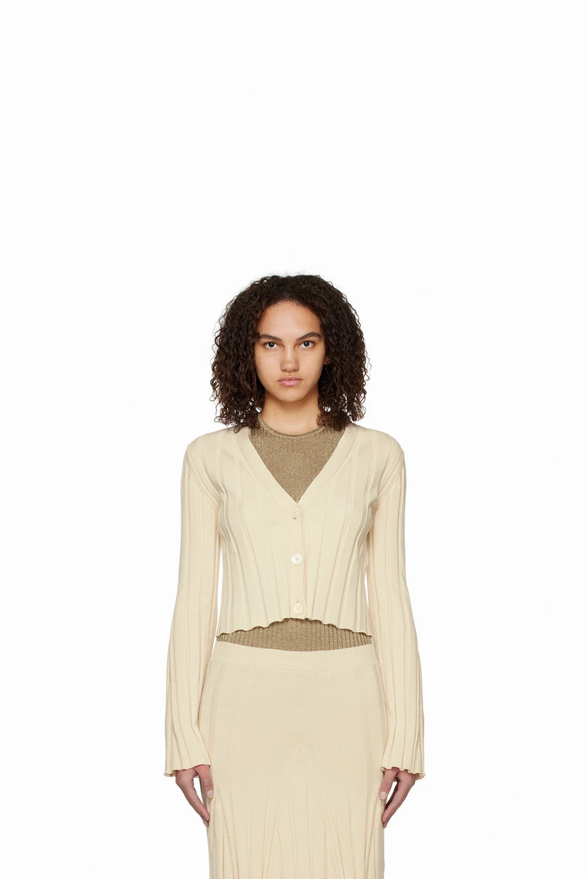Off-White Y-Neck Cardigan