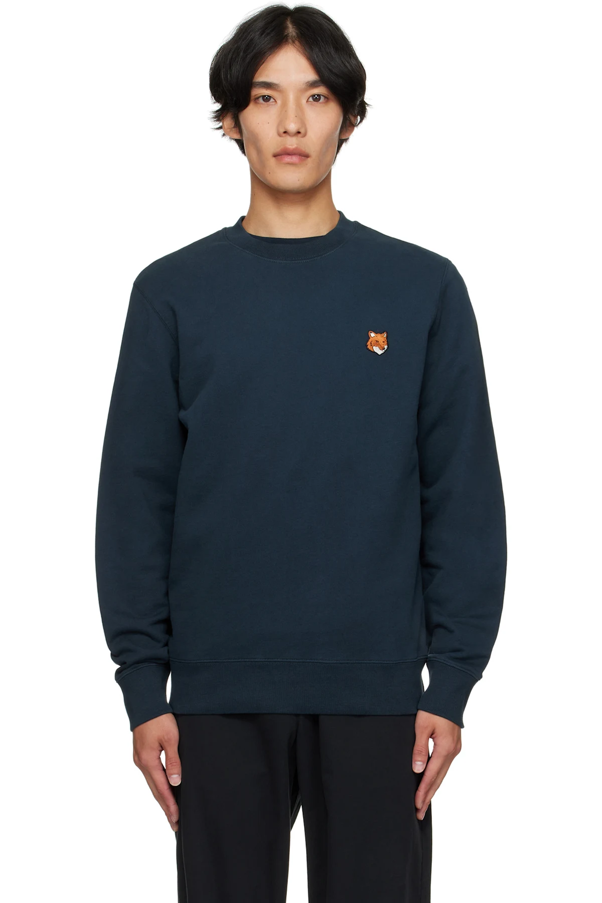 Navy Fox Head Patch Regular Sweatshirt
