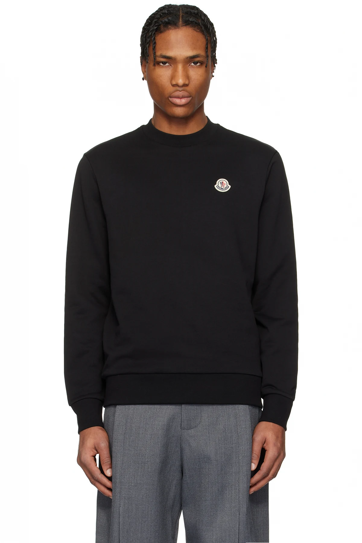 Black Logo Patch Cotton Sweatshirt