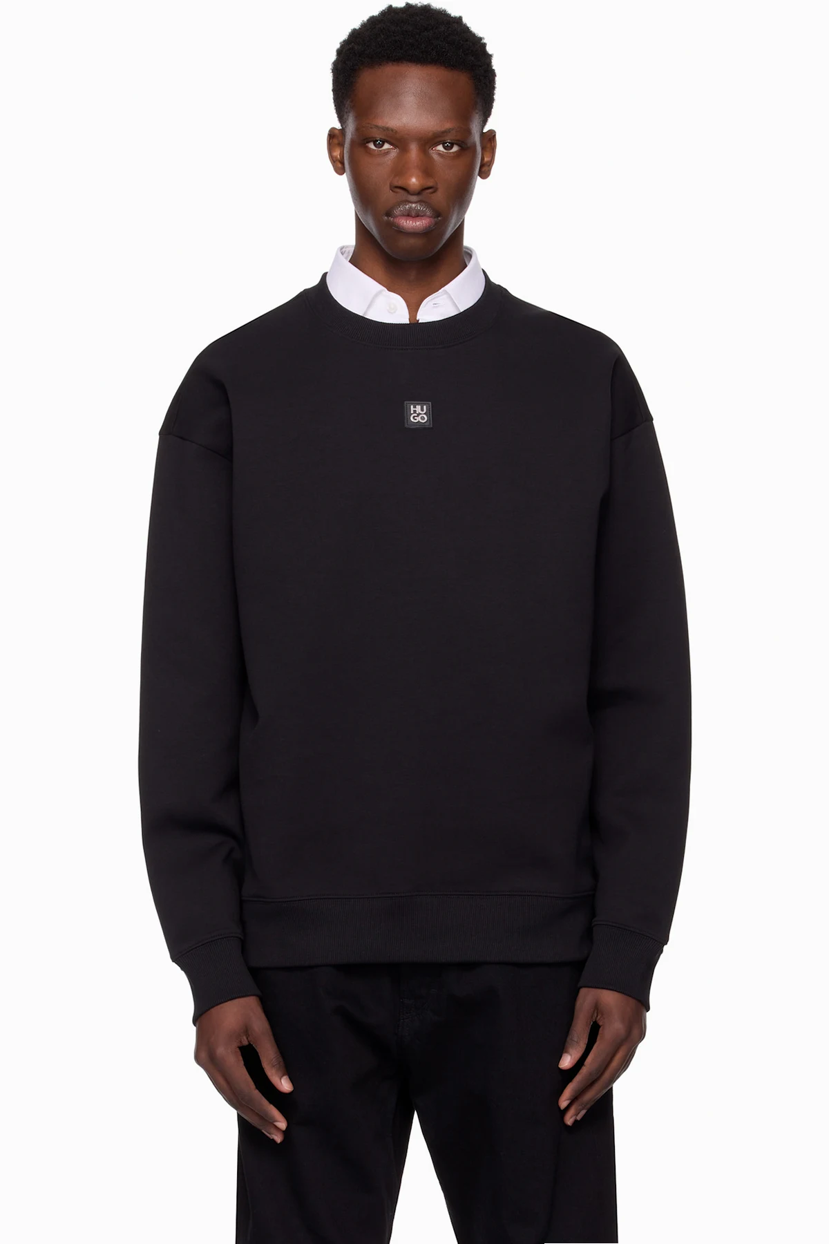 Black Stacked Logo Badge Sweatshirt