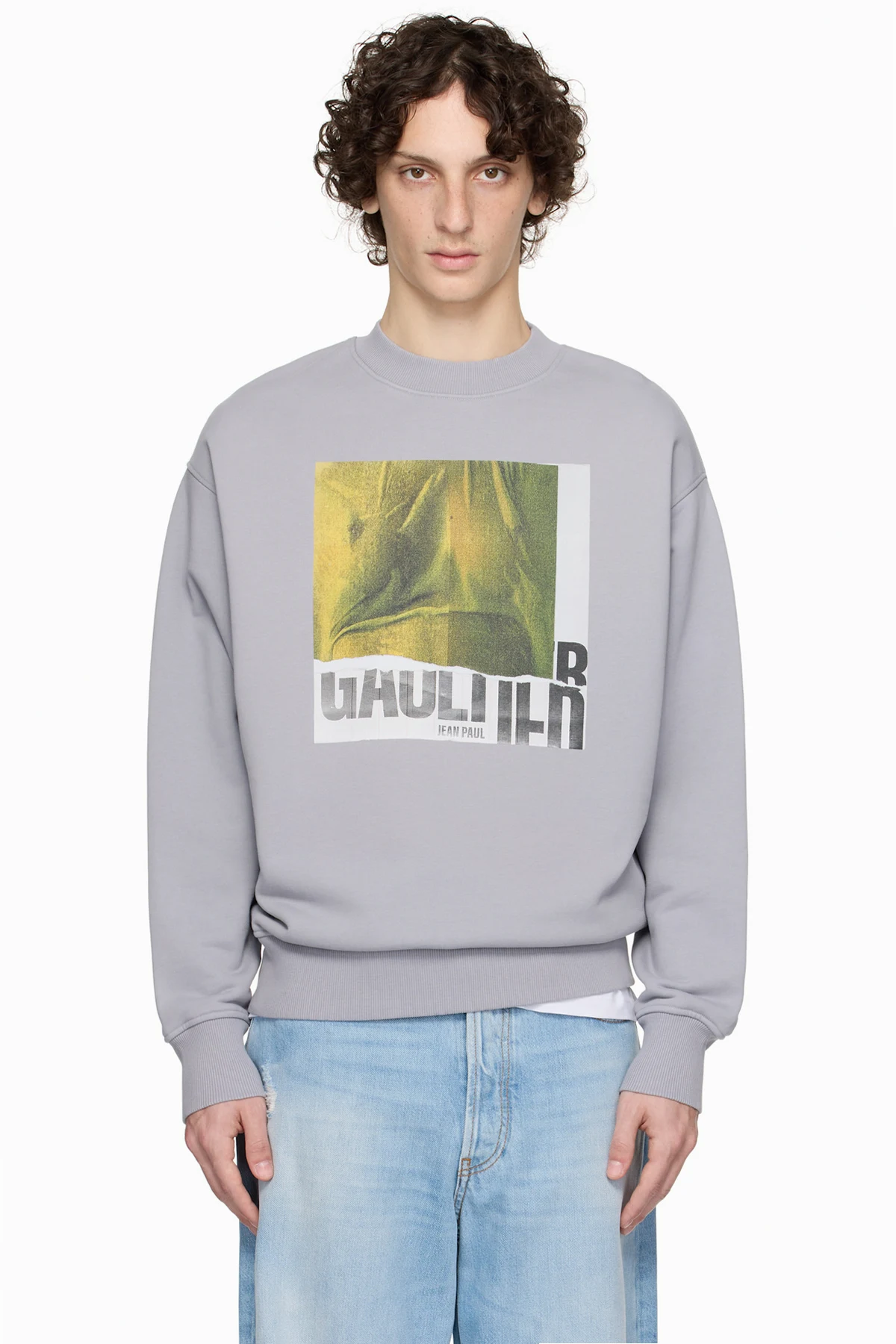 SSENSE Exclusive Gray Cotton Crew Printed Water Sweatshirt