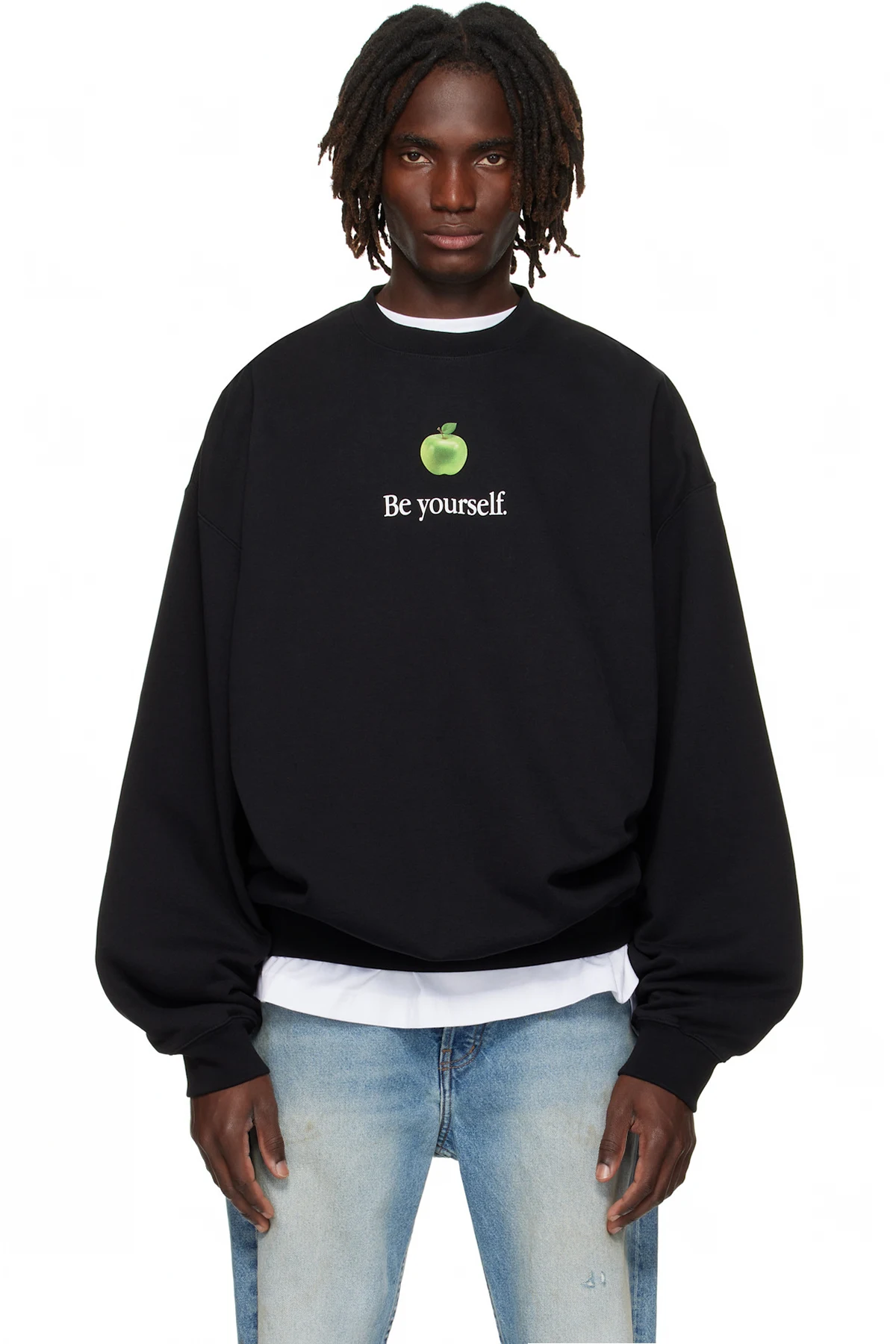 Black 'Be Yourself' Oversized Sweatshirt