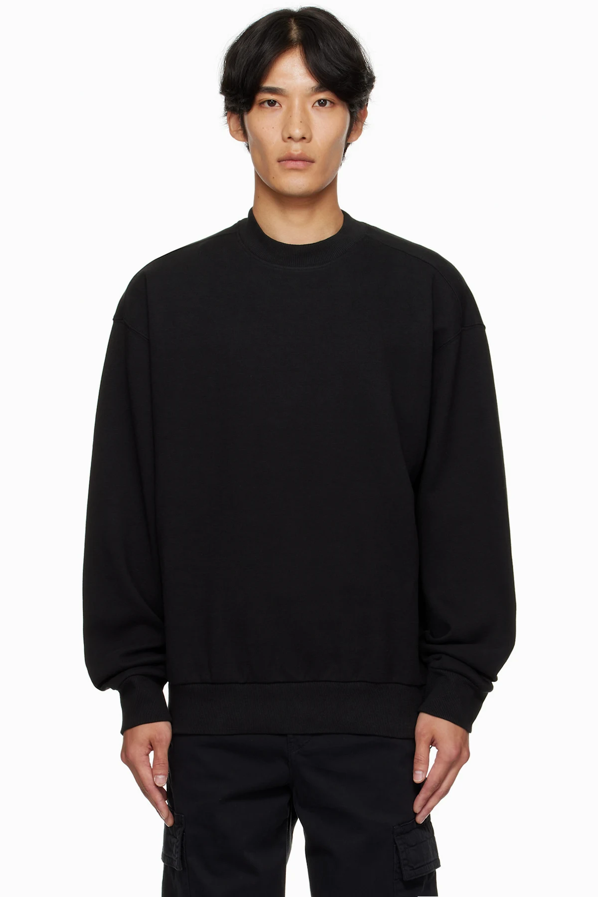 Black Oversized-Fit Sweatshirt