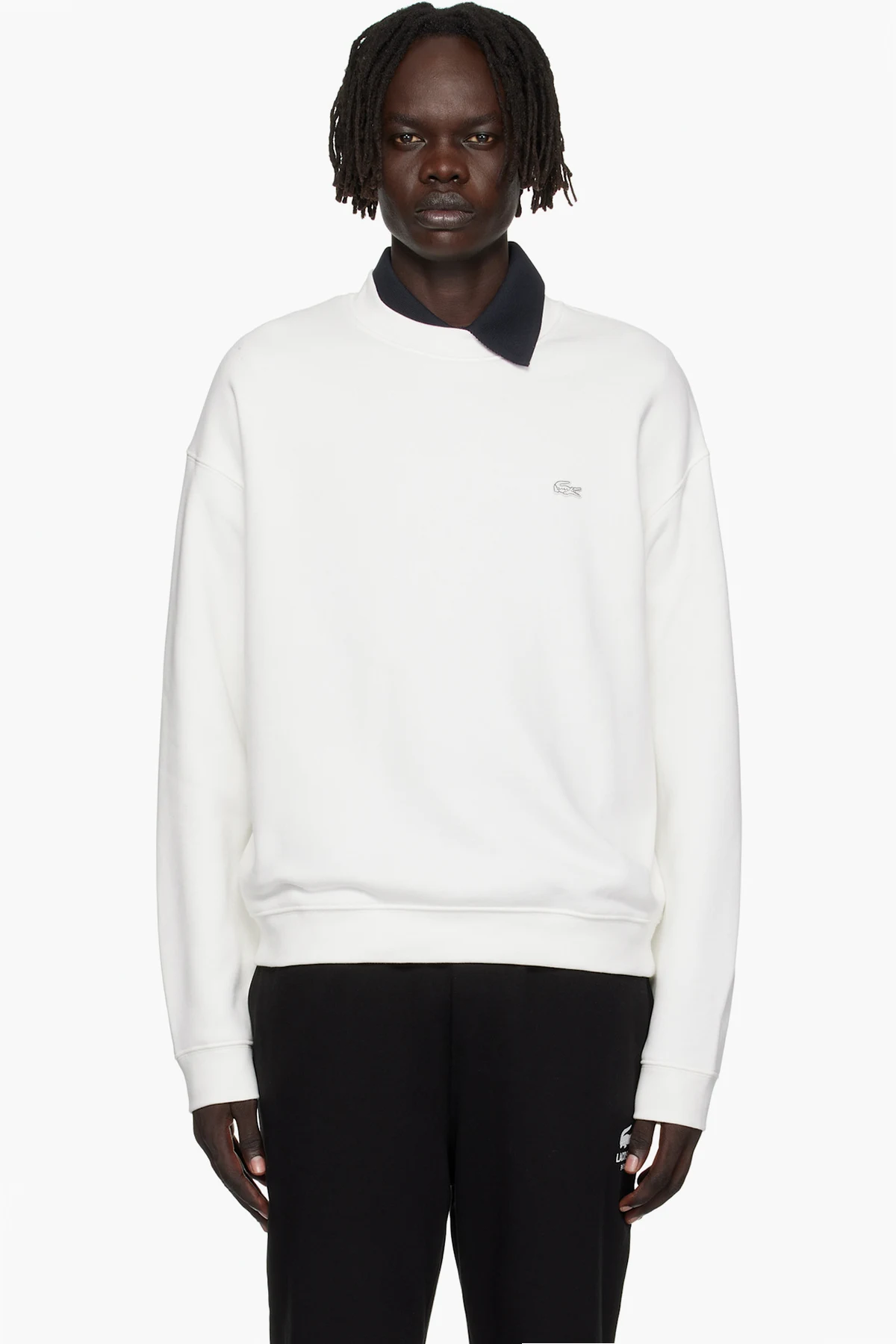 White Loose Fit Heavy Fleece Sweatshirt