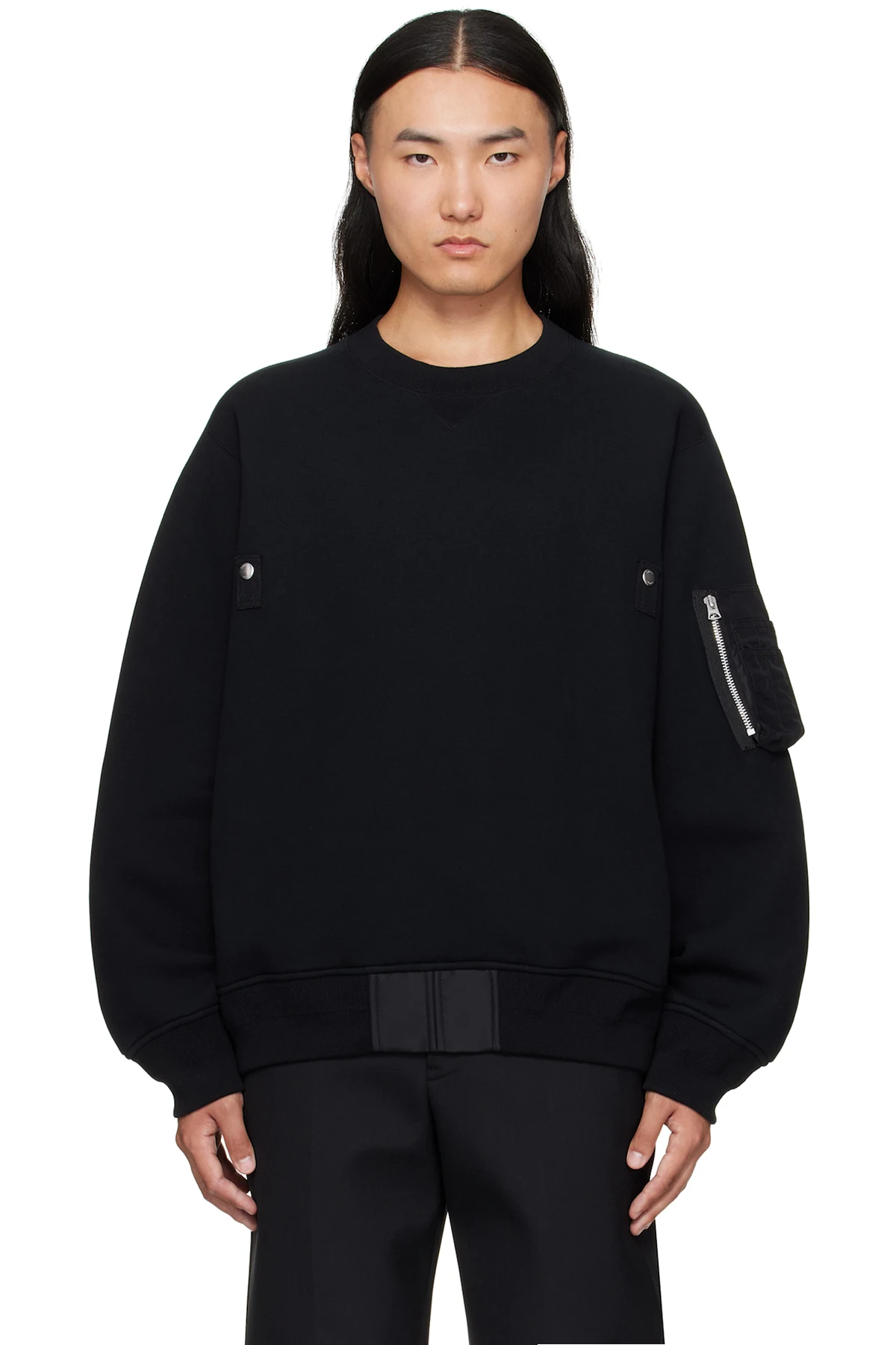 Black Sponge Sweat Sweater