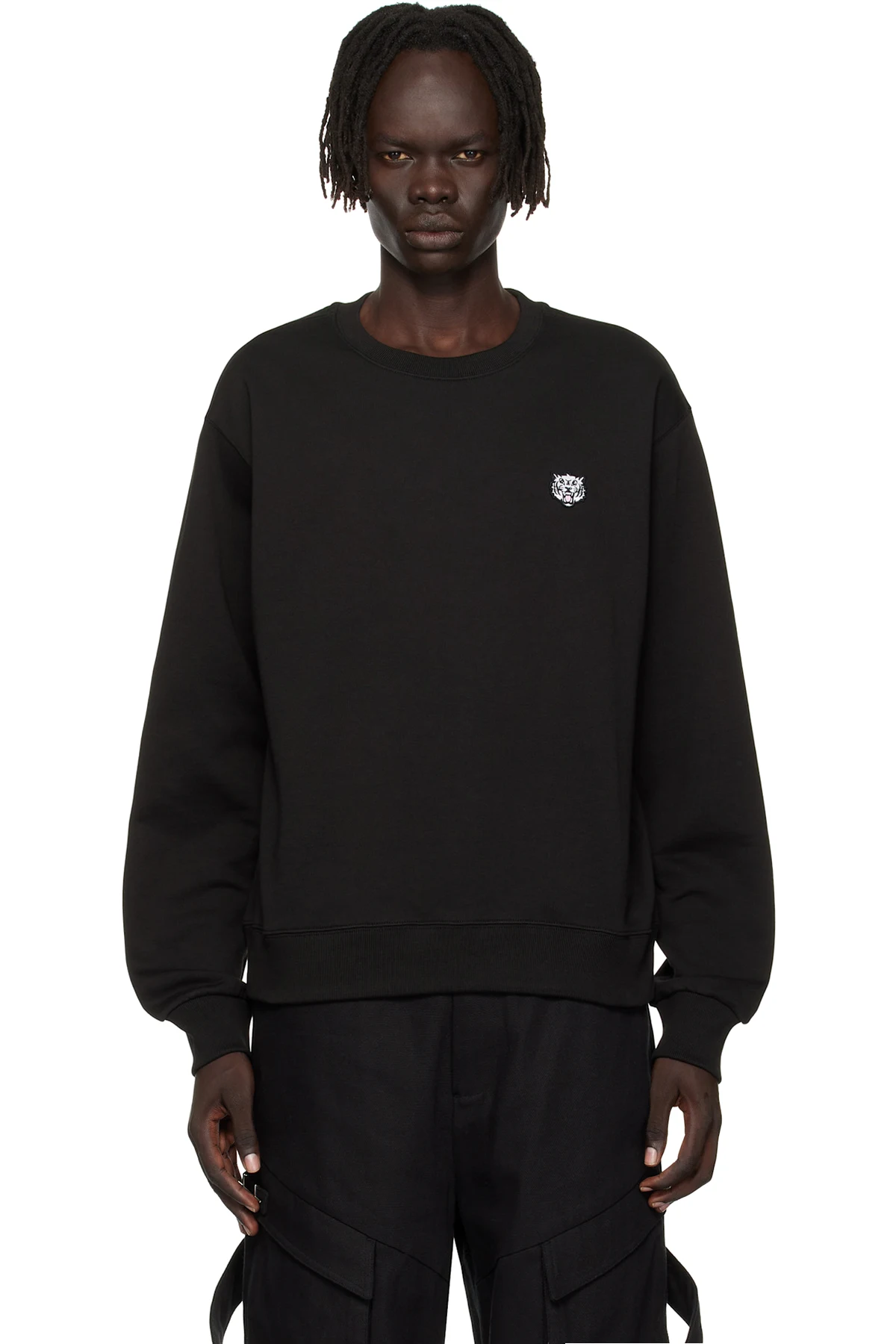 Black Kenzo Paris 'KENZO Happy Tiger' Embroidered Sweatshirt