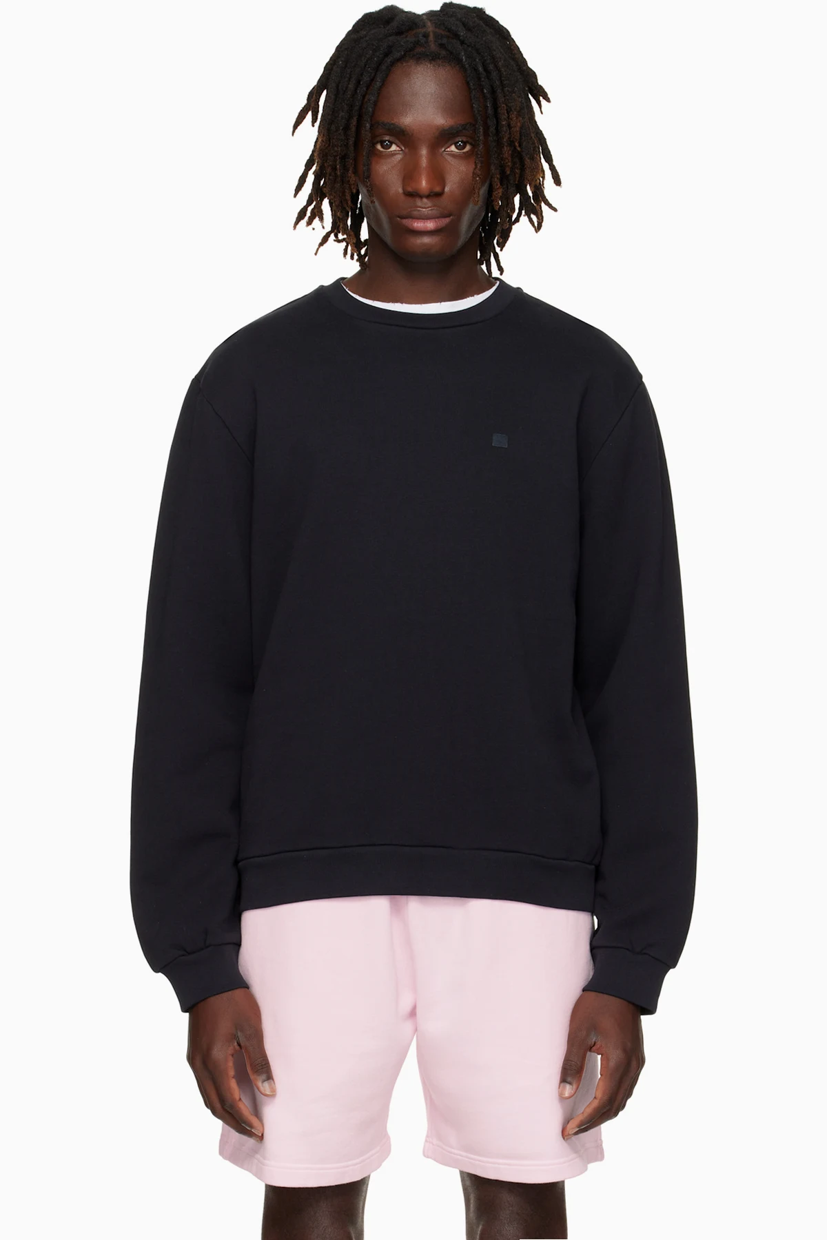 Black Crewneck Fleece Sweatshirt