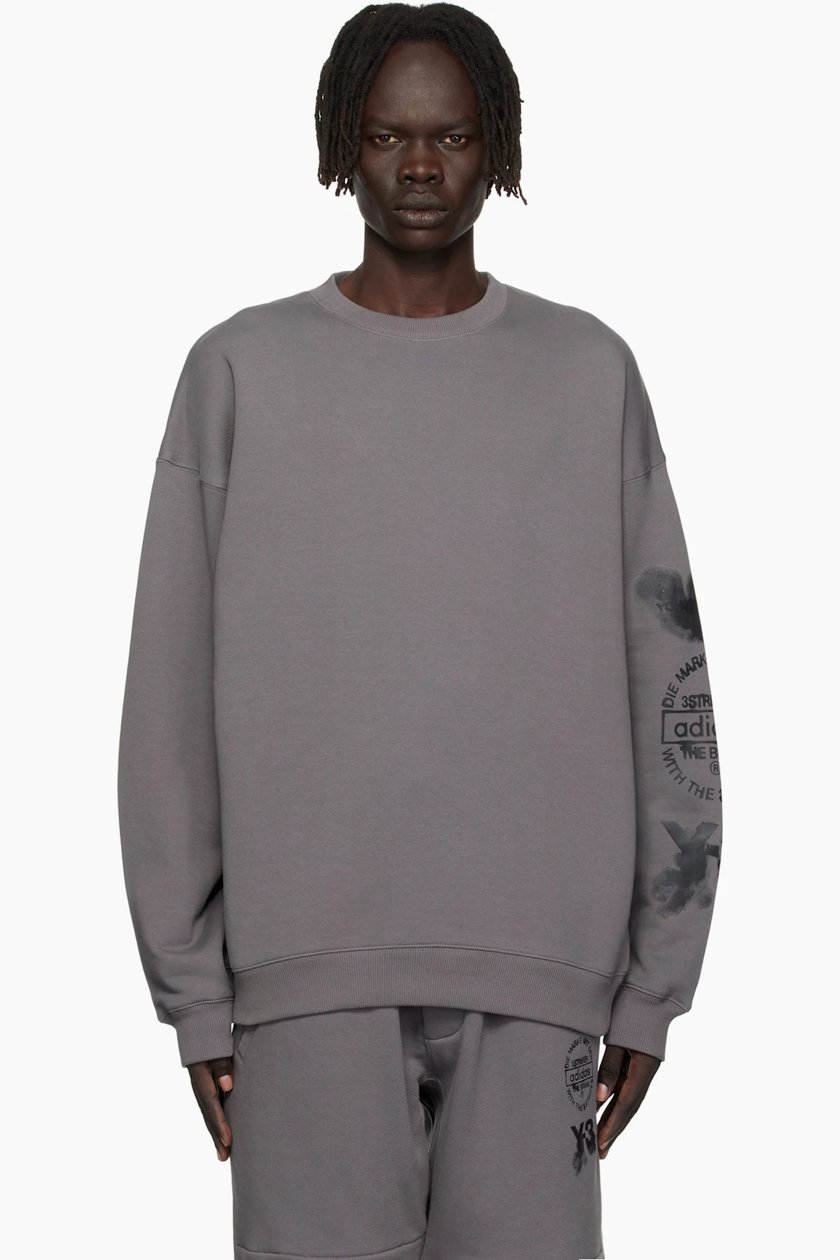 Gray Graphic Crew Sweatshirt
