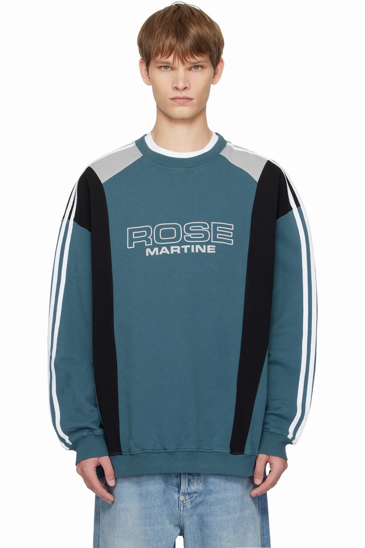 Blue Panelled Sweatshirt