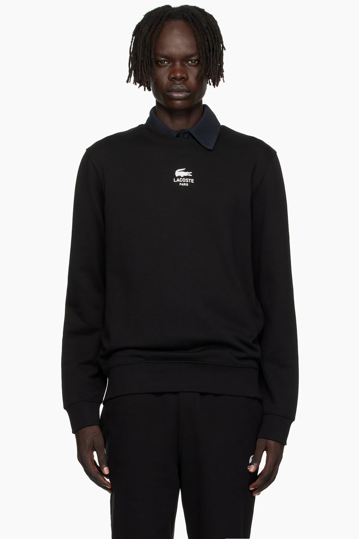 Black Printed Fleece Sweatshirt