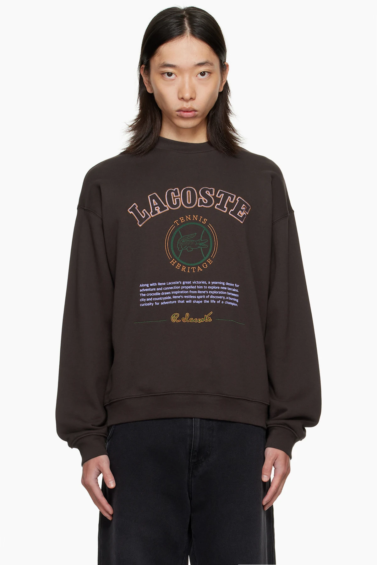 Brown Embroidery Fleece Heritage Sweatshirt