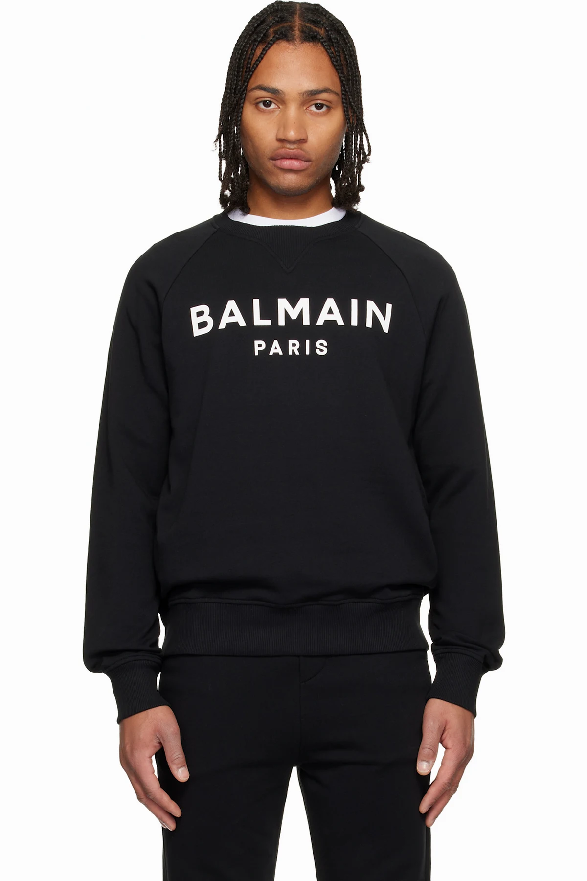 Black 'Balmain Paris' Printed Sweatshirt