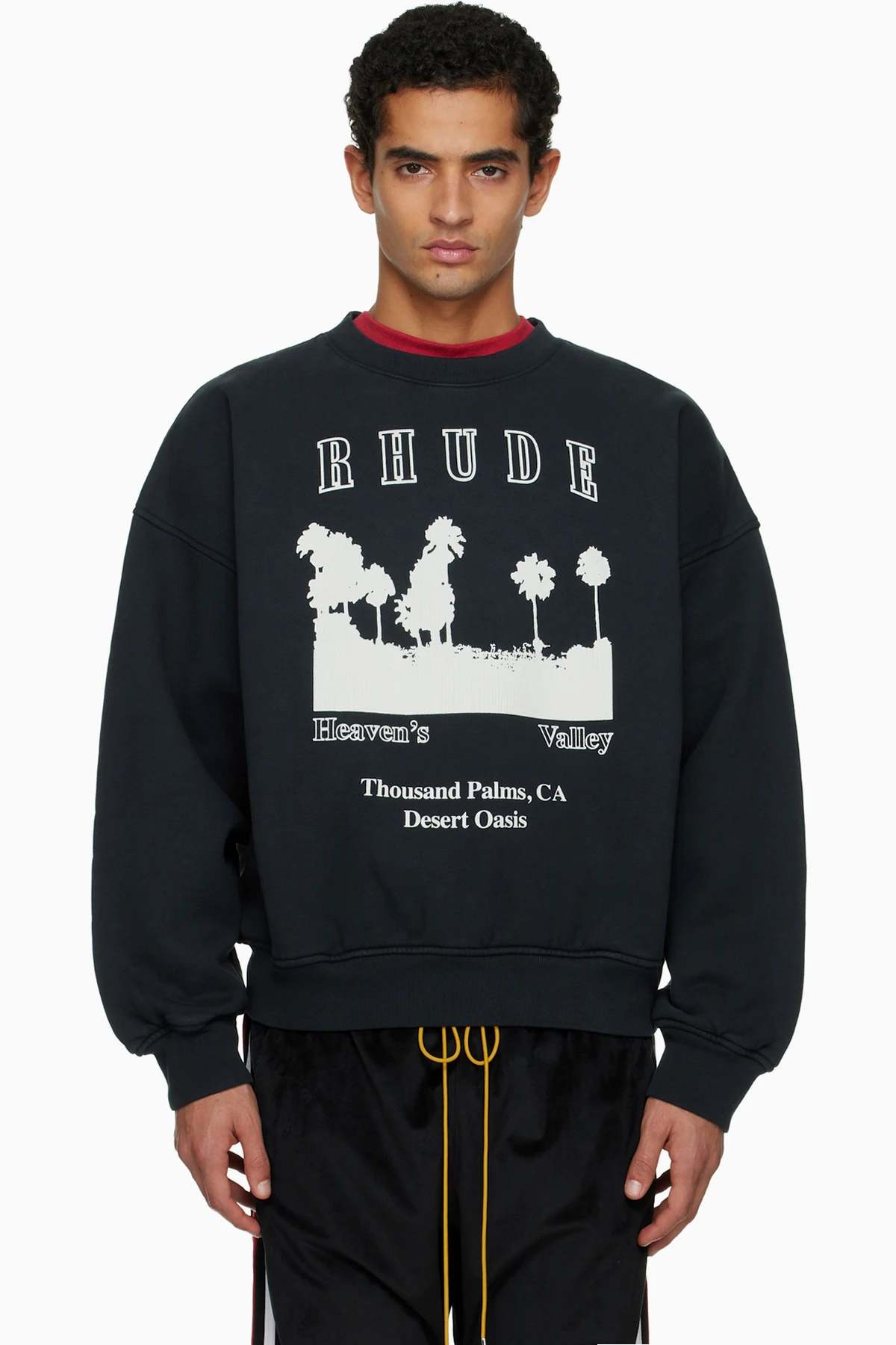 Black 'Thousand Palms' Crewneck Sweatshirt