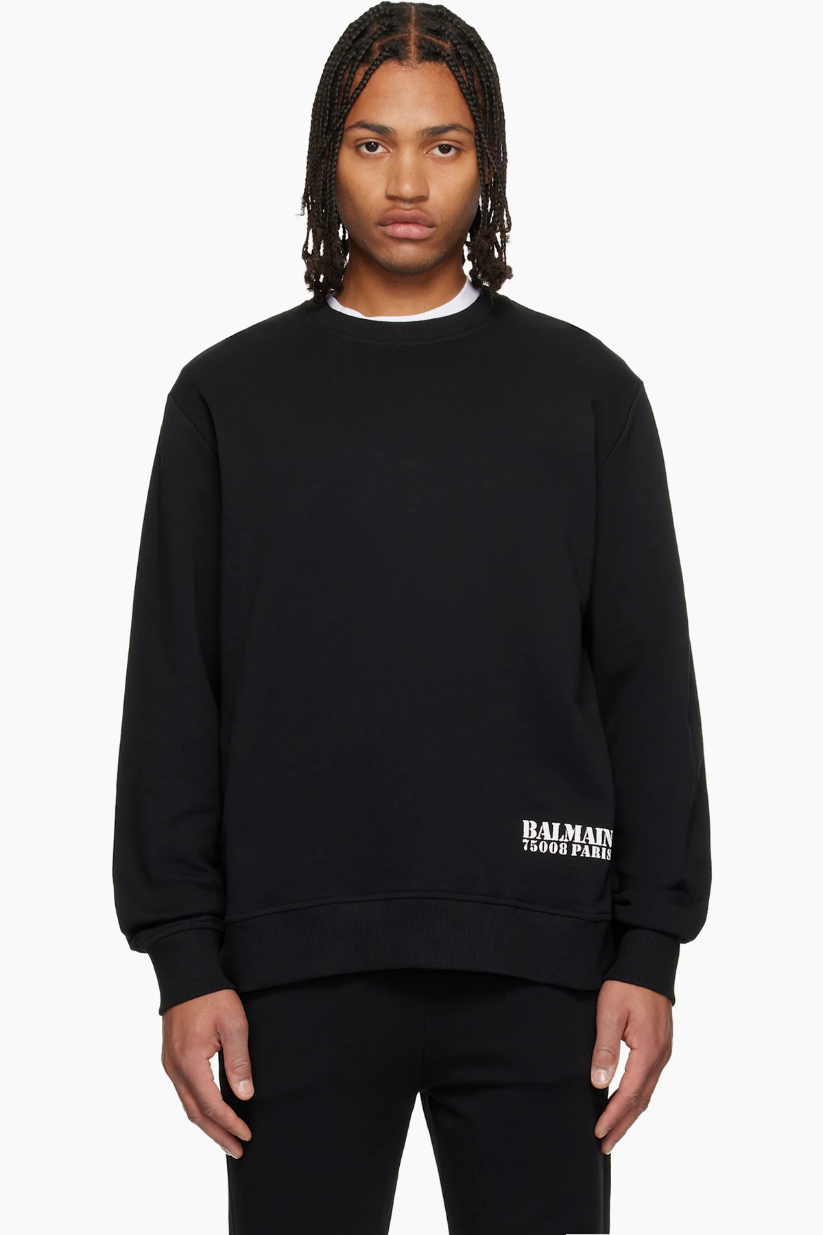 Black Small 'Balmain' Stamp Printed Sweatshirt