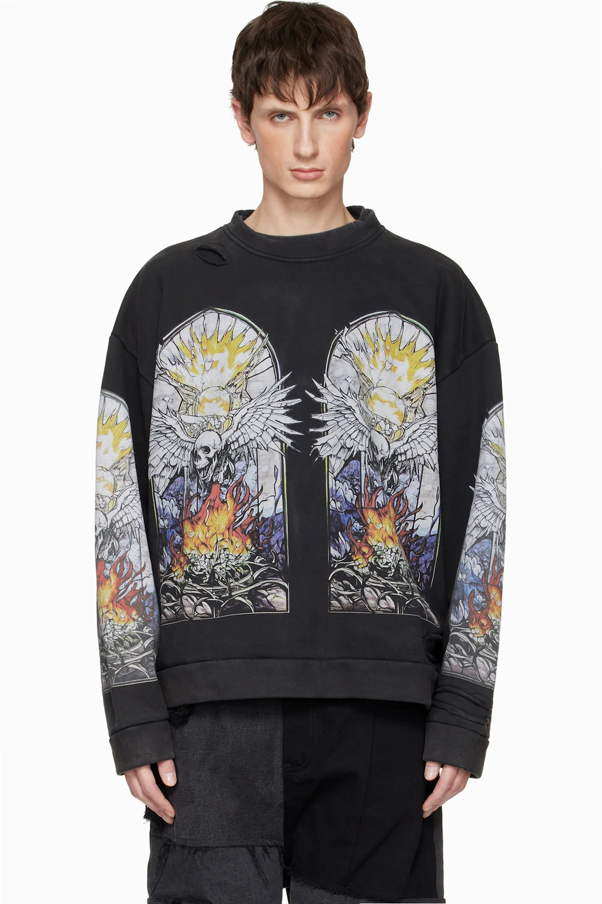 Black Skull Pullover Sweatshirt