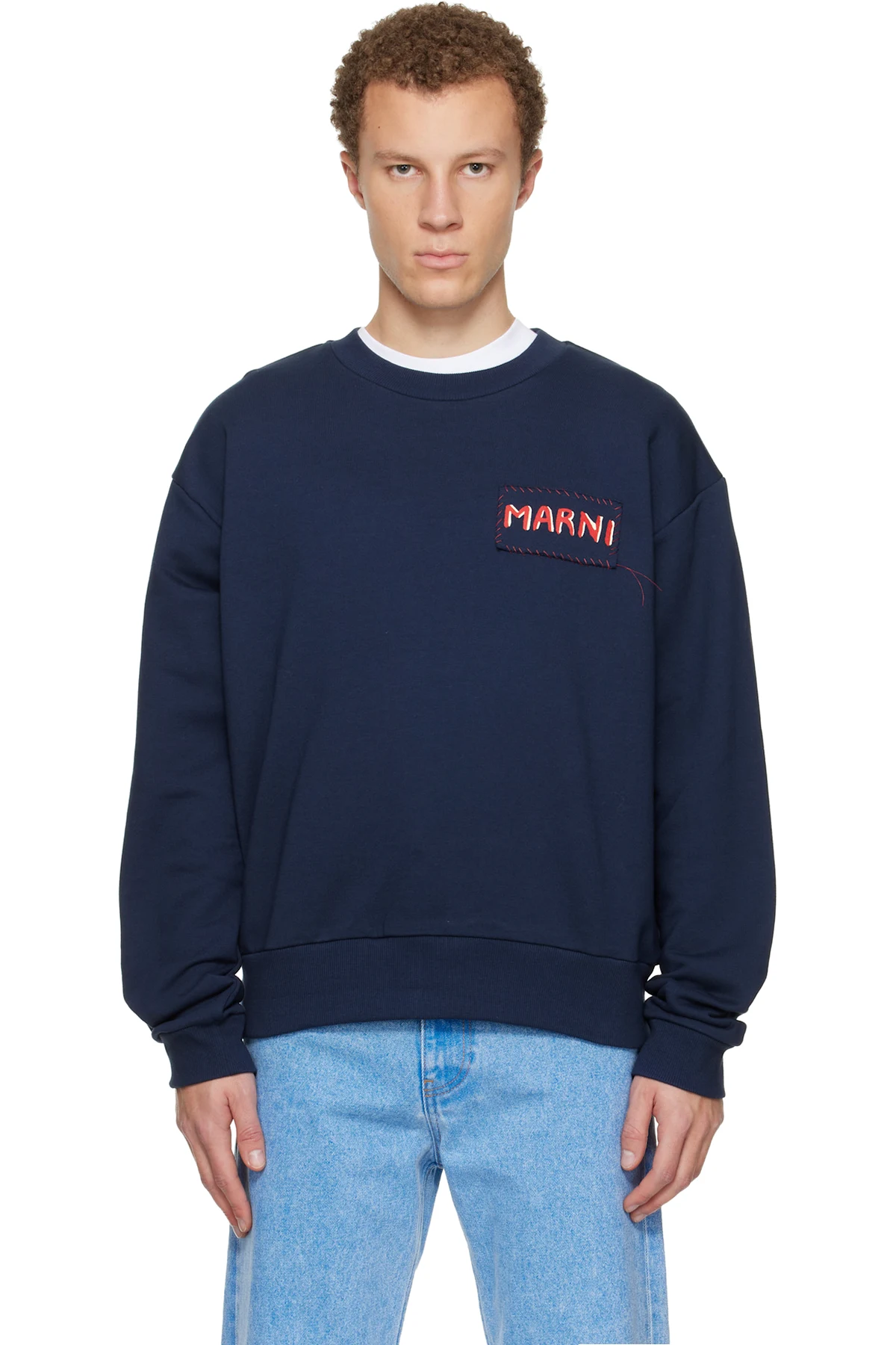 Navy Logo Patch Sweatshirt