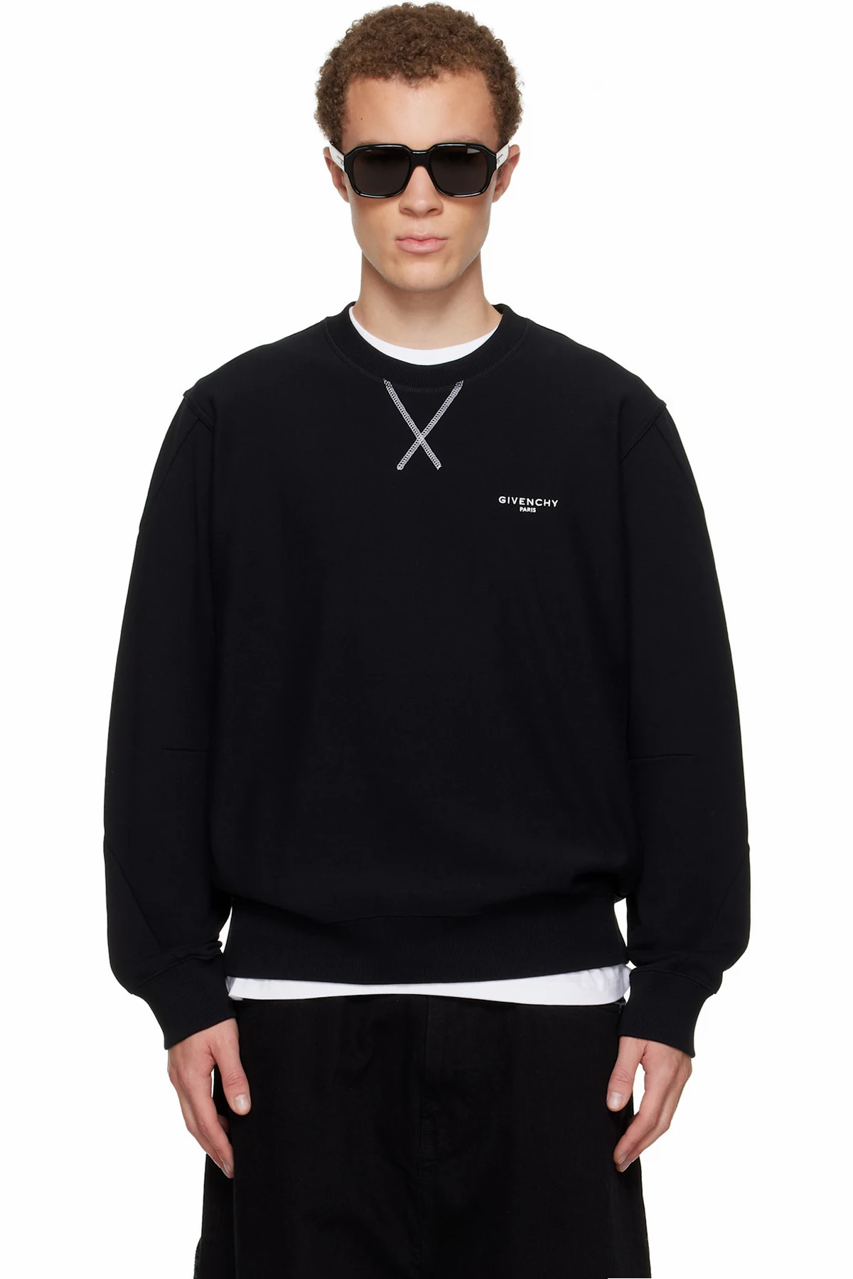Black Couture Seam Sweatshirt