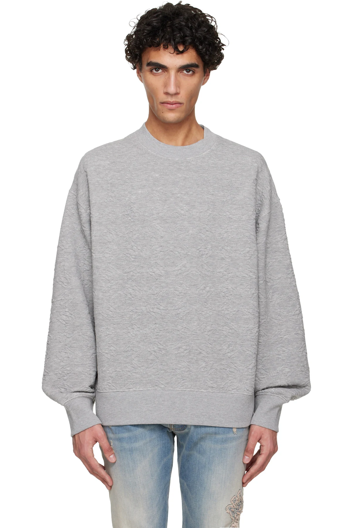 Gray MA Quad Oversized Crew Sweatshirt