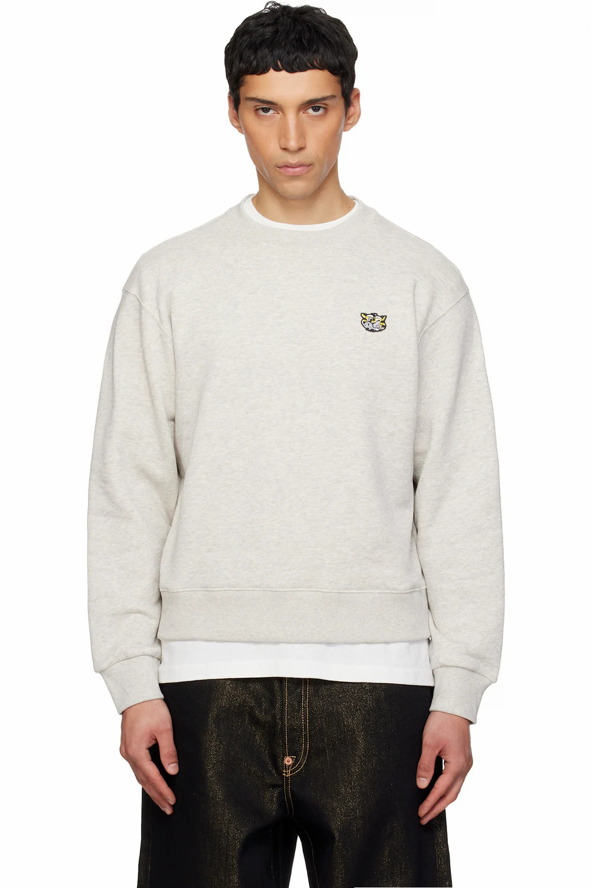 Gray Kenzo Paris 'KENZO Wild Tiger' Embroidered Sweatshirt