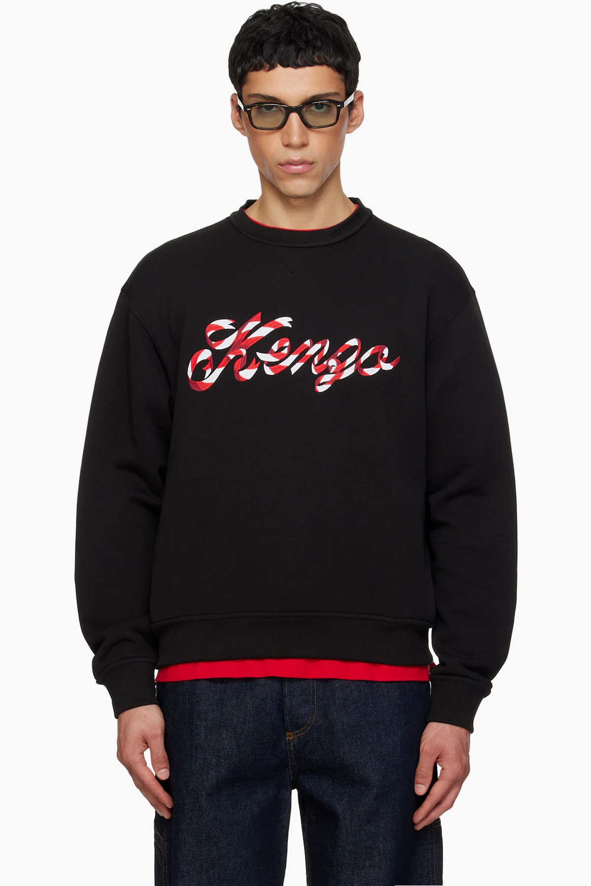Black Kenzo Paris 'KENZO Winter Holidays' Embroidered Sweatshirt