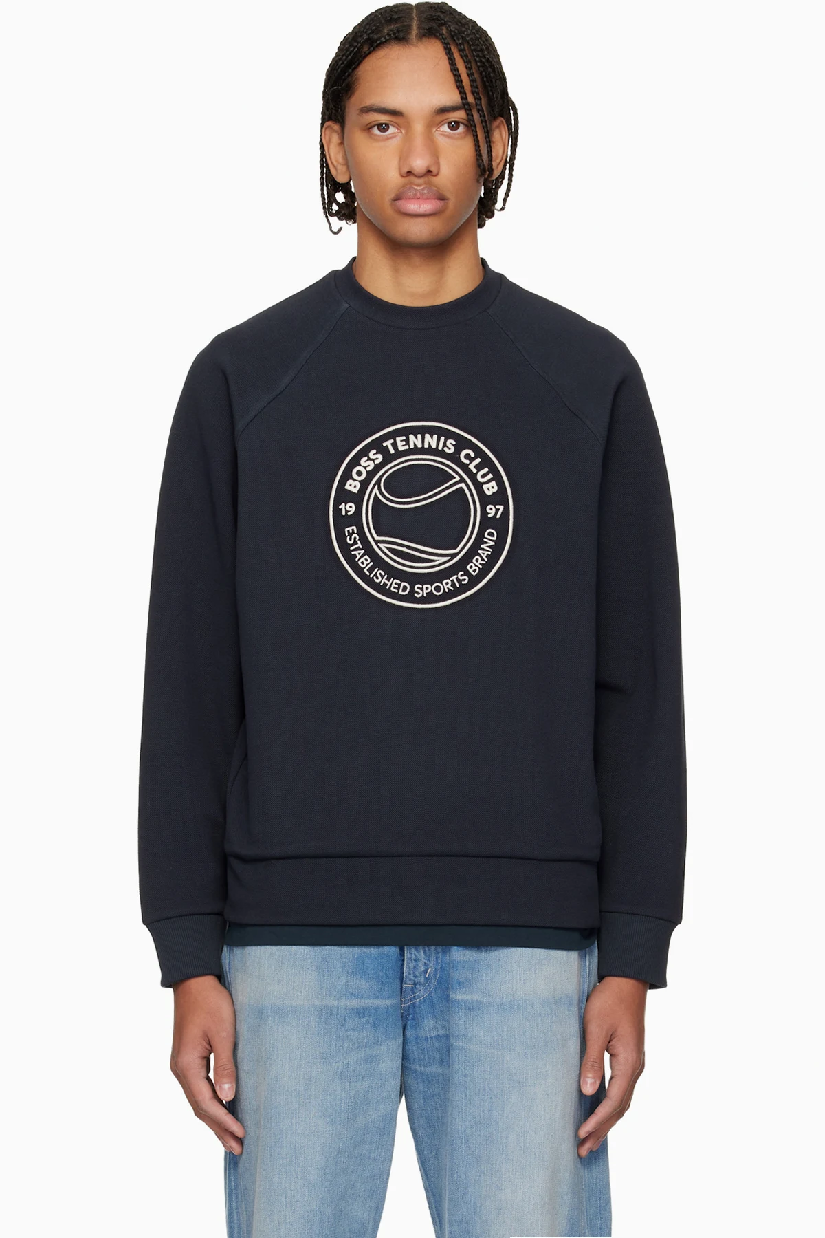 Navy Embroidered Sweatshirt