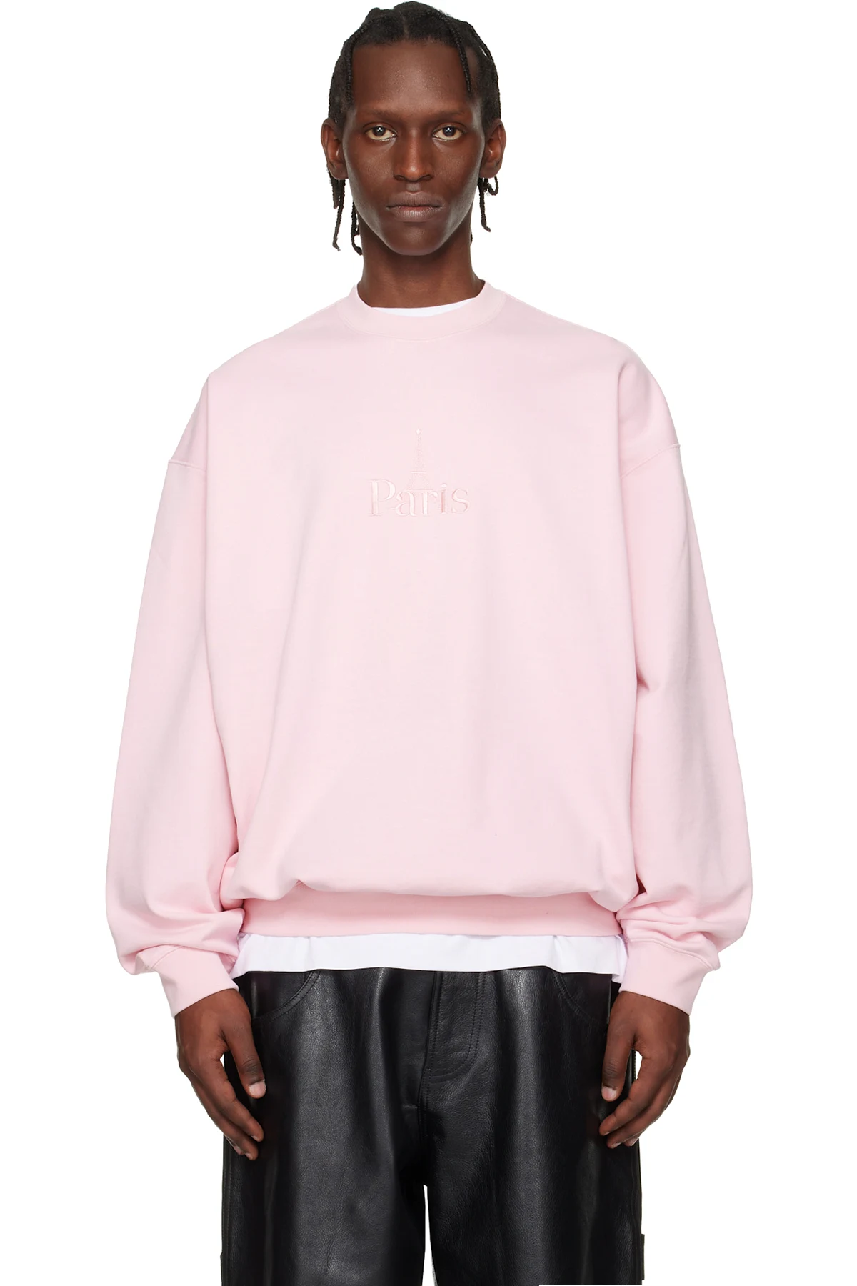Pink 'Paris' Embroidered Sweatshirt
