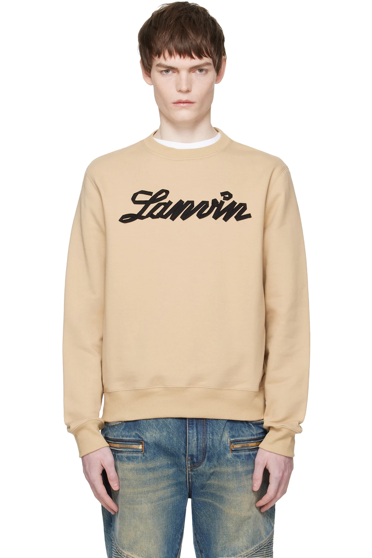 Tan 'Lanvin Ribbon' Sweatshirt