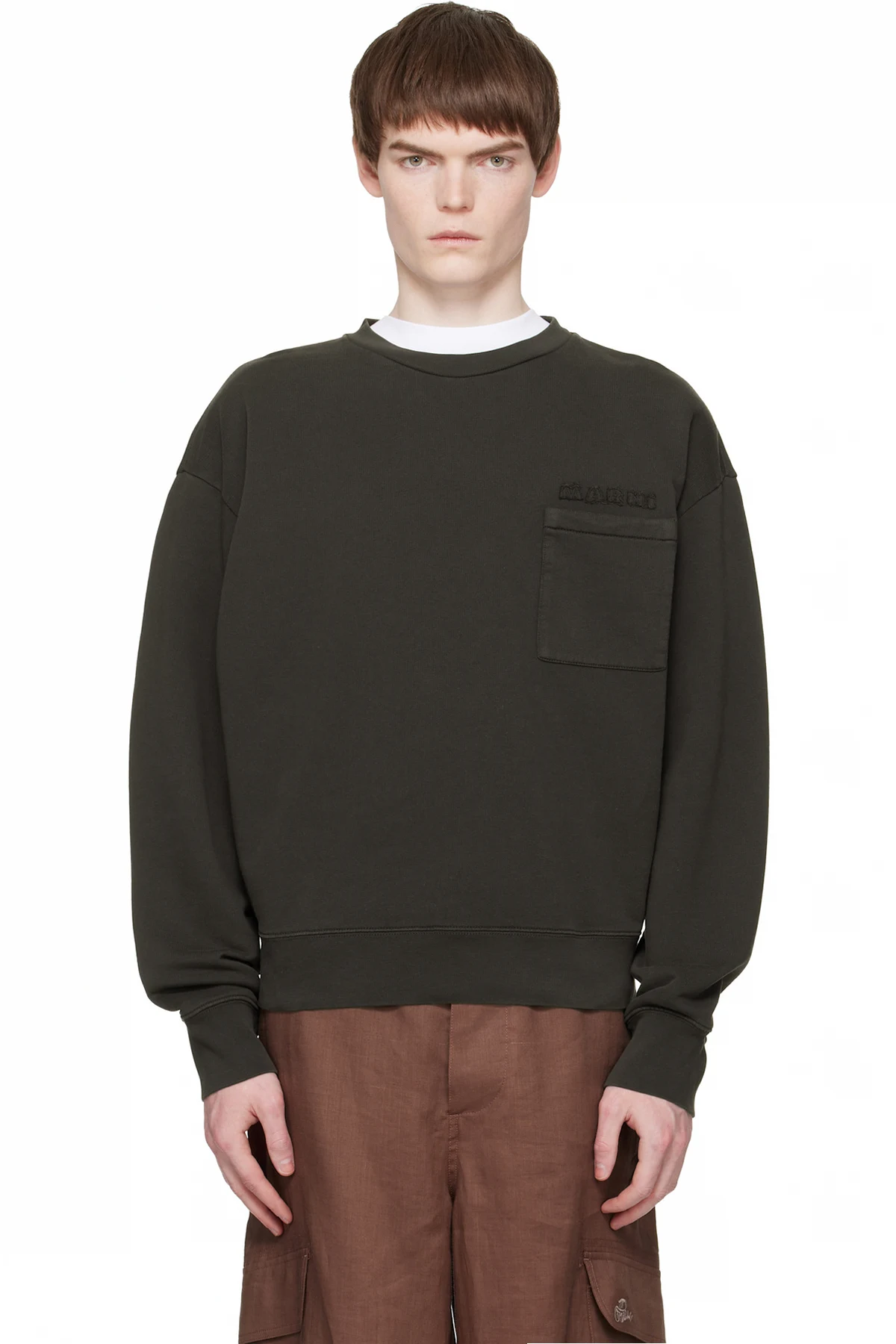 Brown Cotton Marni Patches Sweatshirt