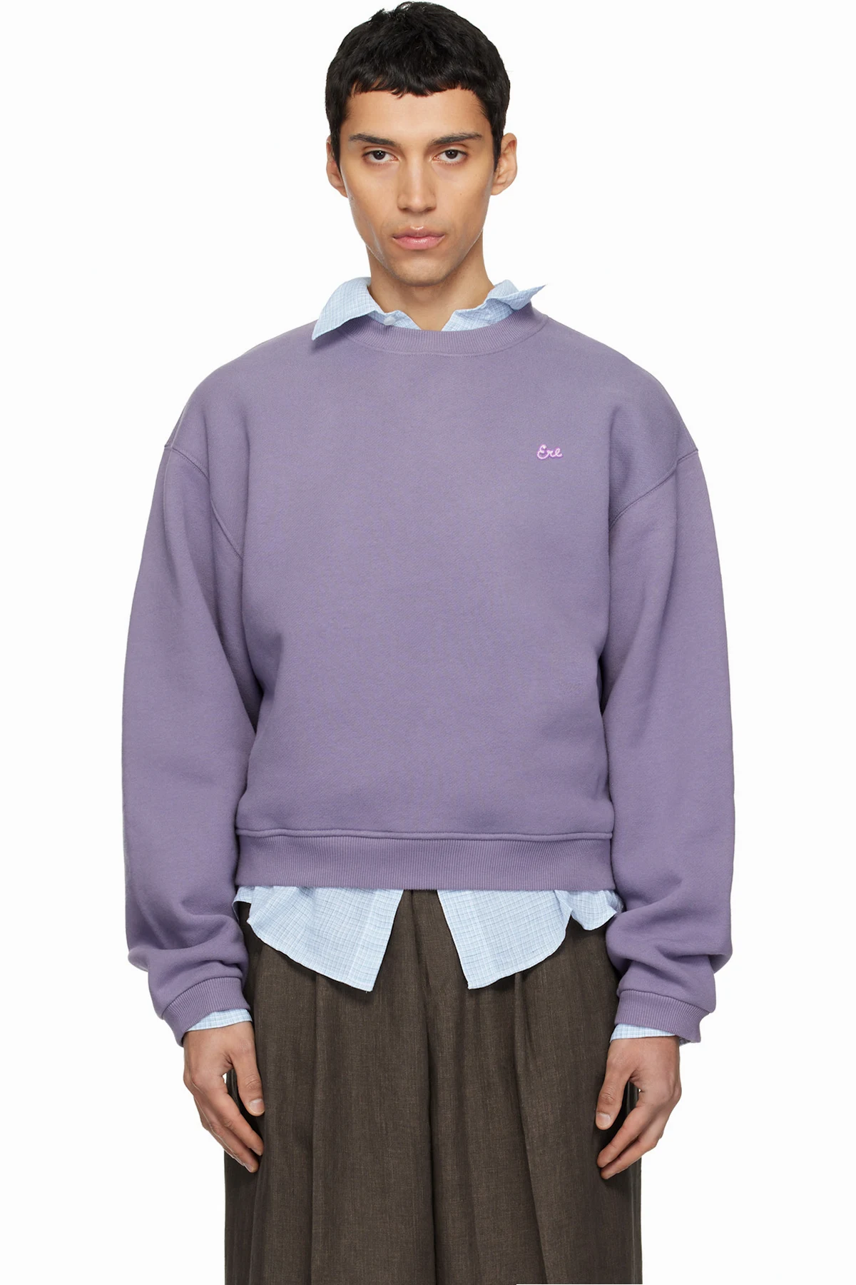 Purple Script Crewneck Sweater
