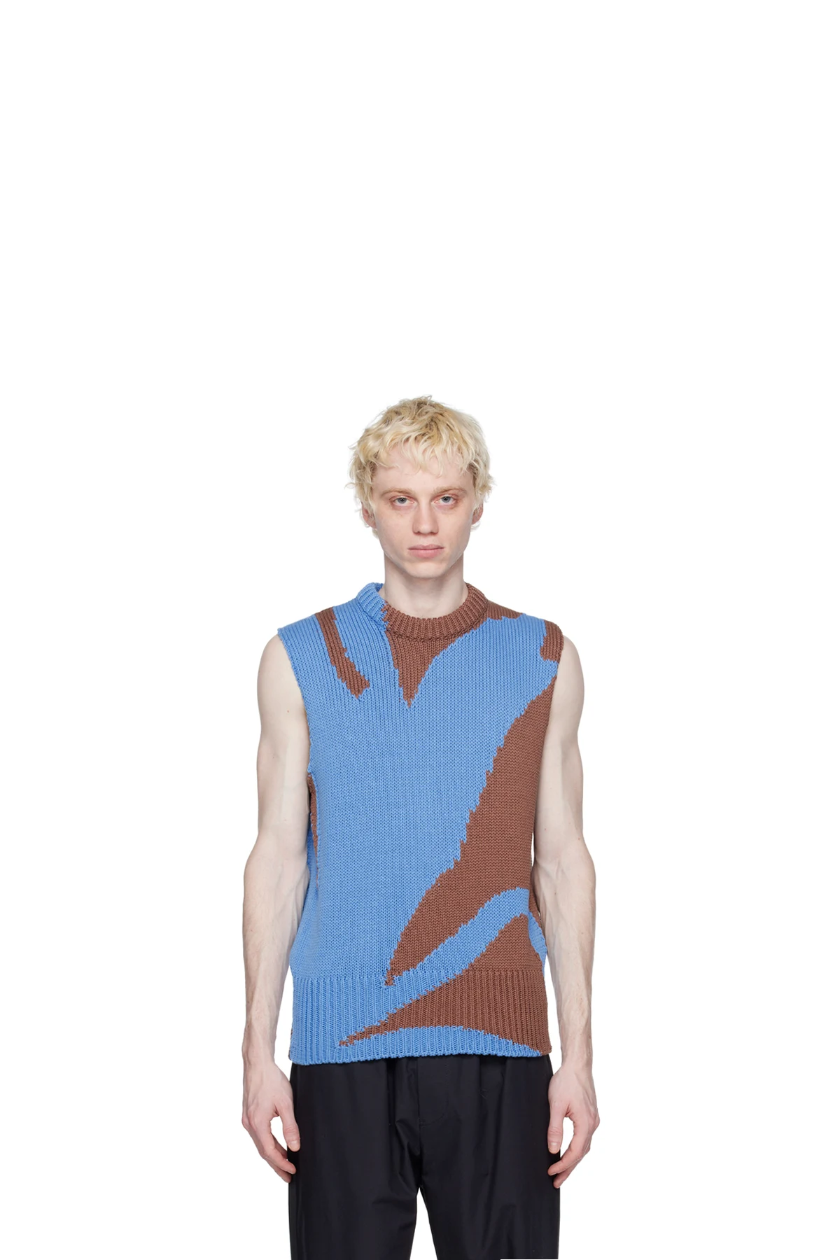Blue Intarsia Vest