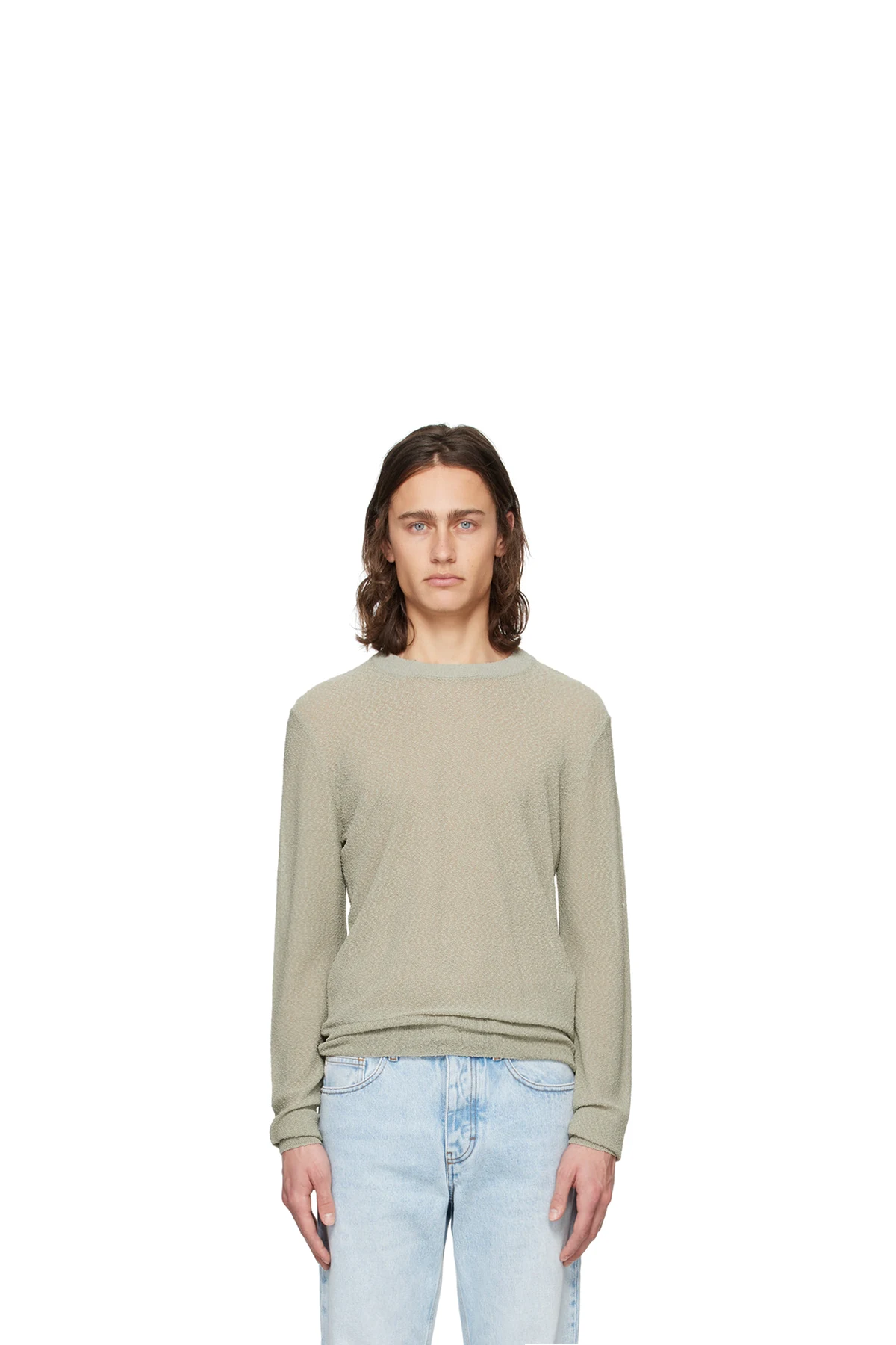 Khaki Semi-Sheer Sweater