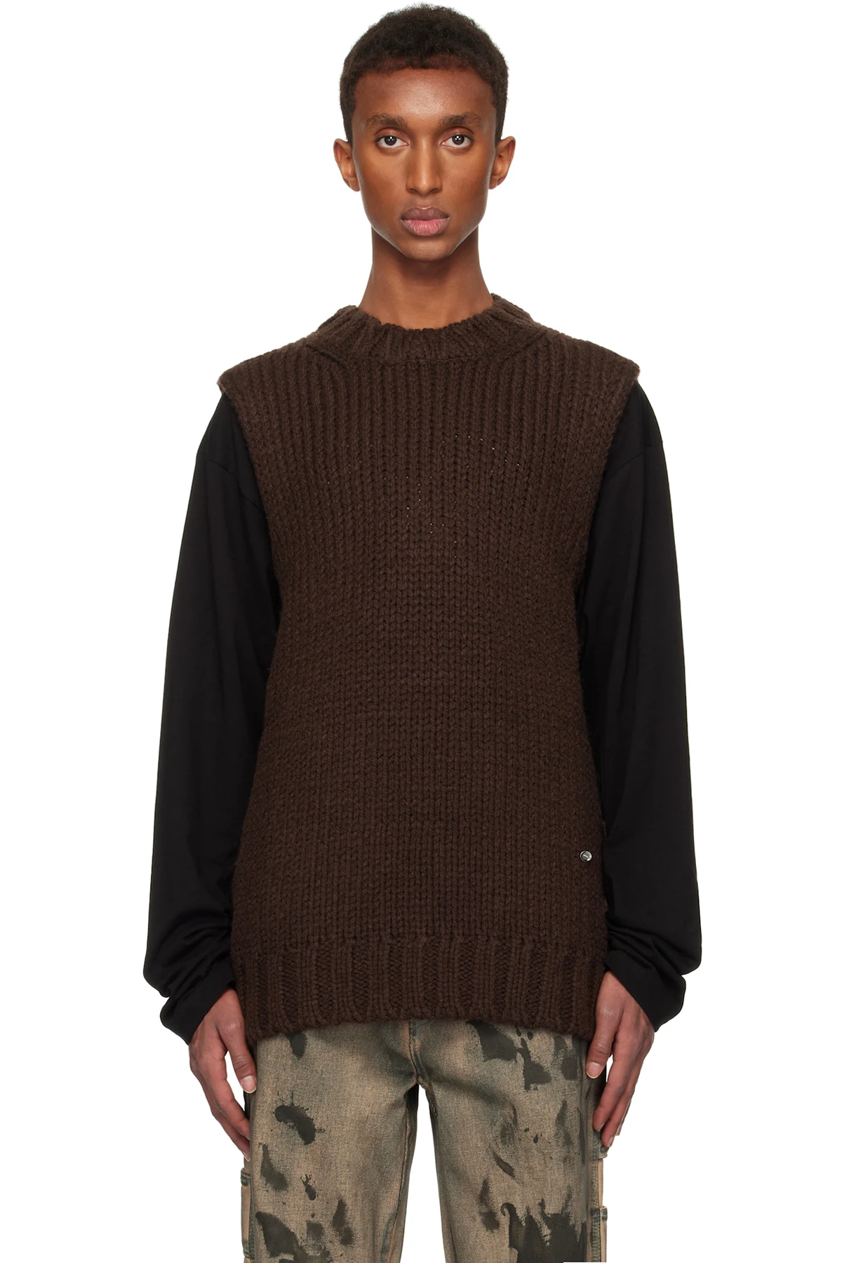 Brown Sleeveless Sweater