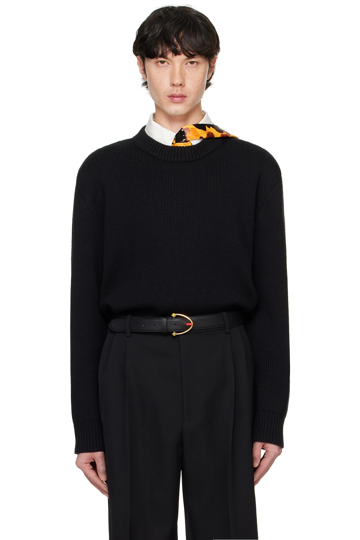 Black Classic Wool Tailored Sweater