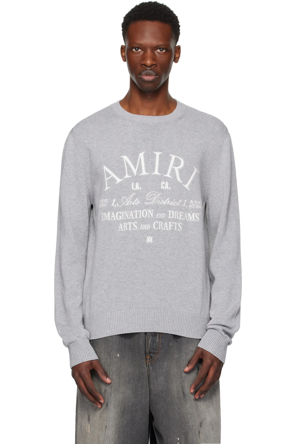 Gray 'AMIRI Arts District' Crew Sweater