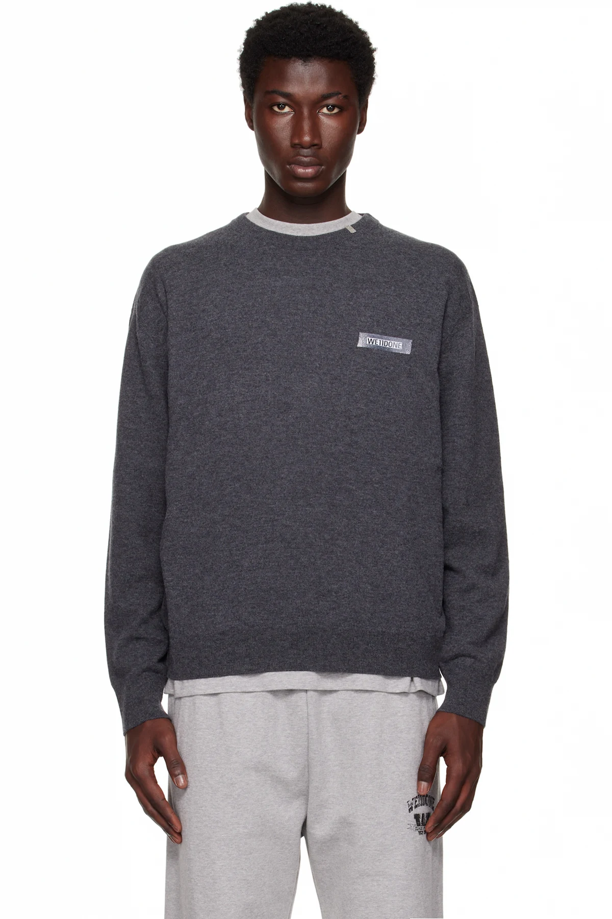 Black Logo Knit Pullover Sweater