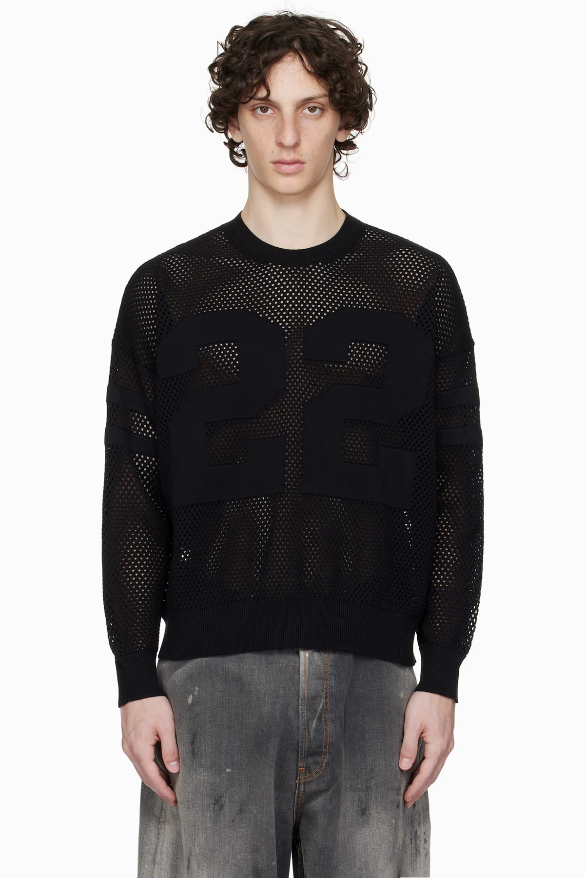 Black '22' Crew Sweater