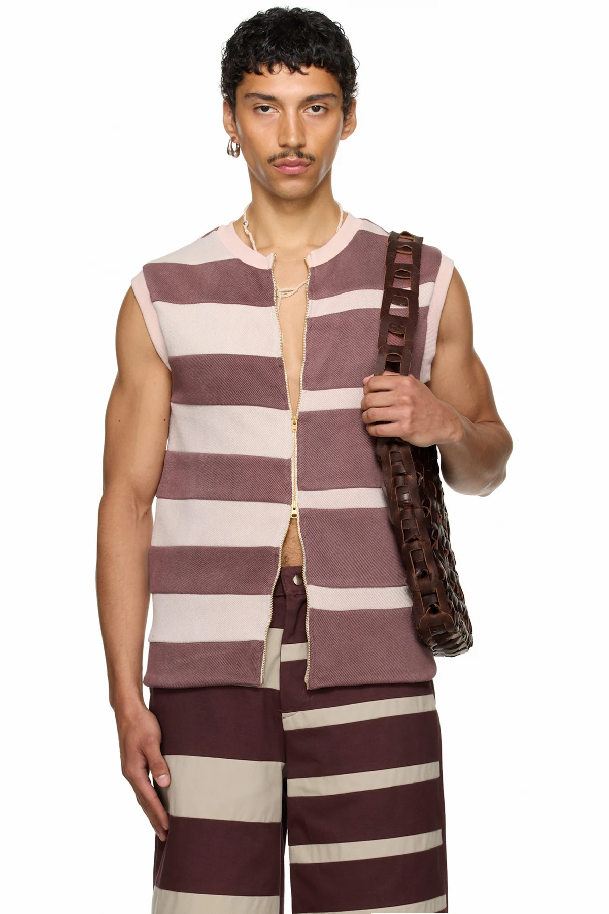 SSENSE Exclusive Purple & Pink Contrast Stripe Vest