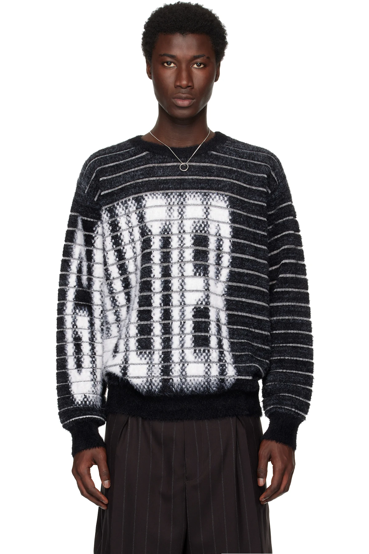 Black & White Jacquard 'Gaultier' Sweater
