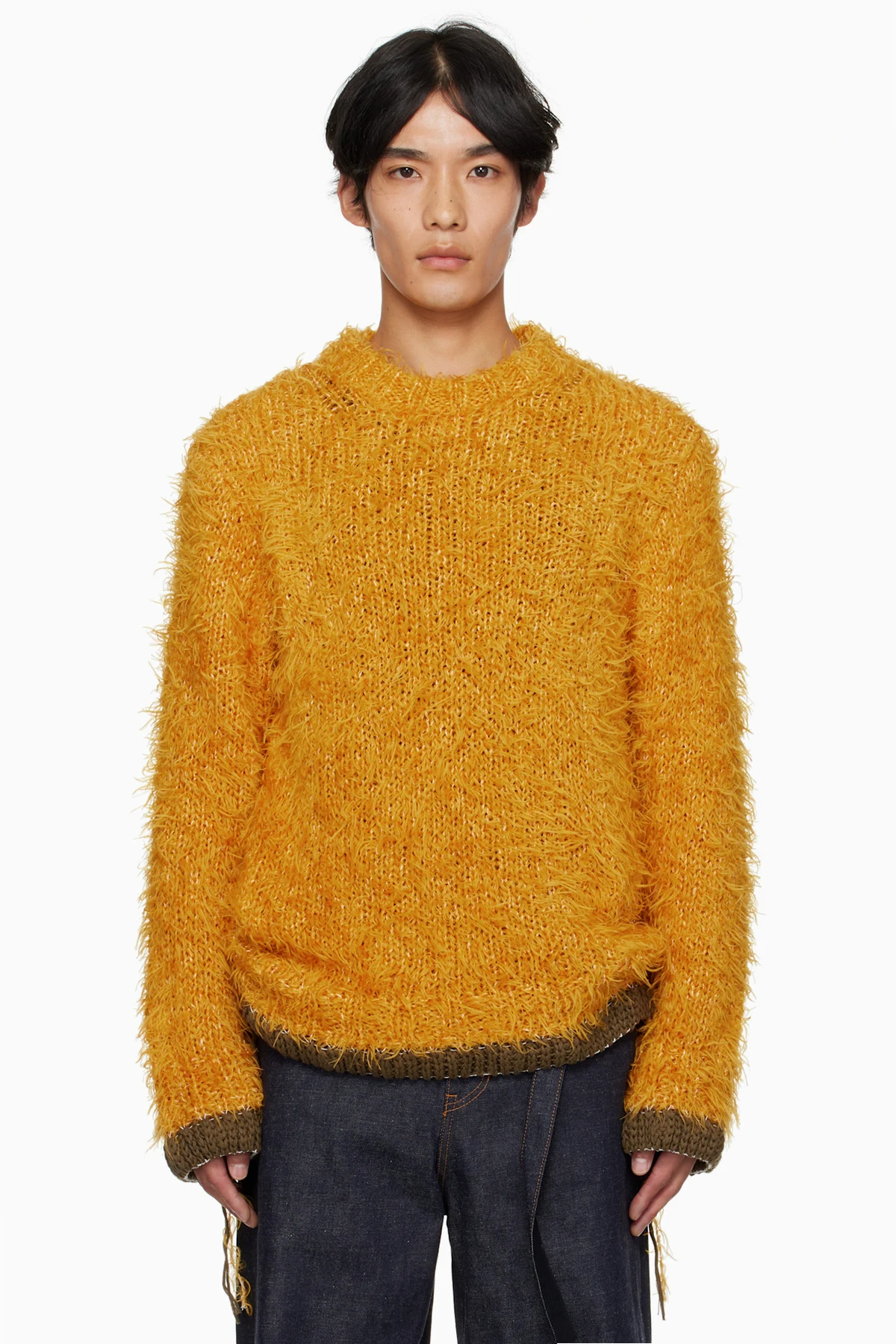 Yellow Furry Knit Sweater