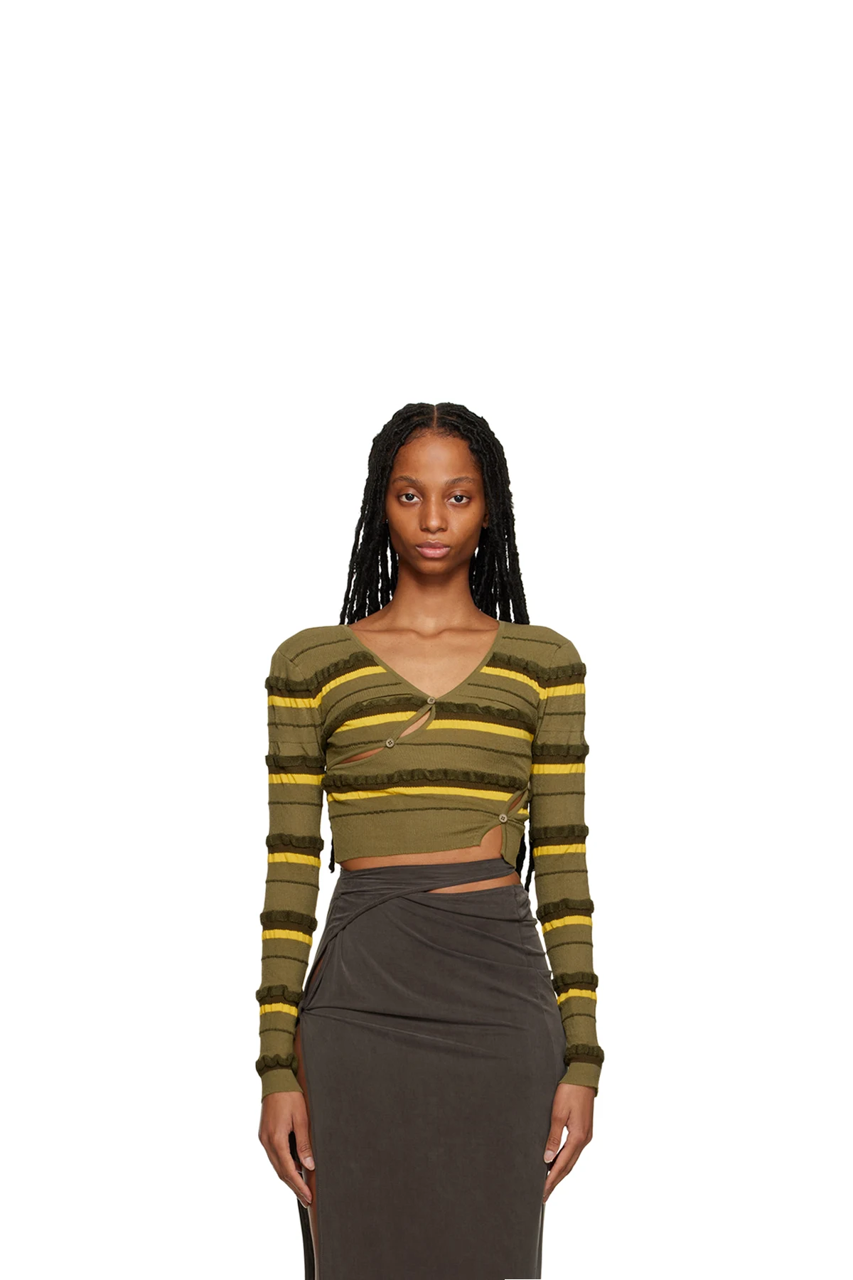 Green Le Raphia 'Le Cardigan Tordu' Cardigan