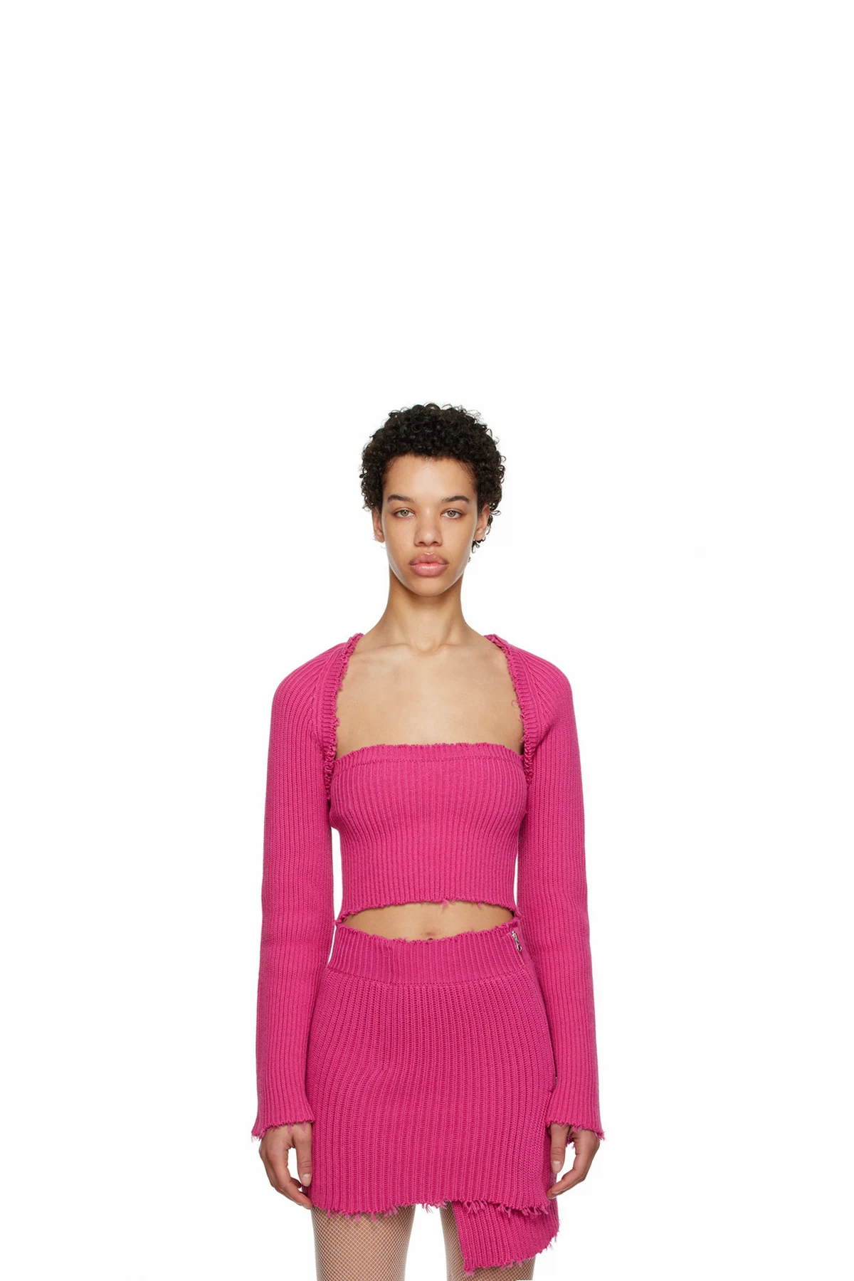 Pink Raw Edge Cardigan