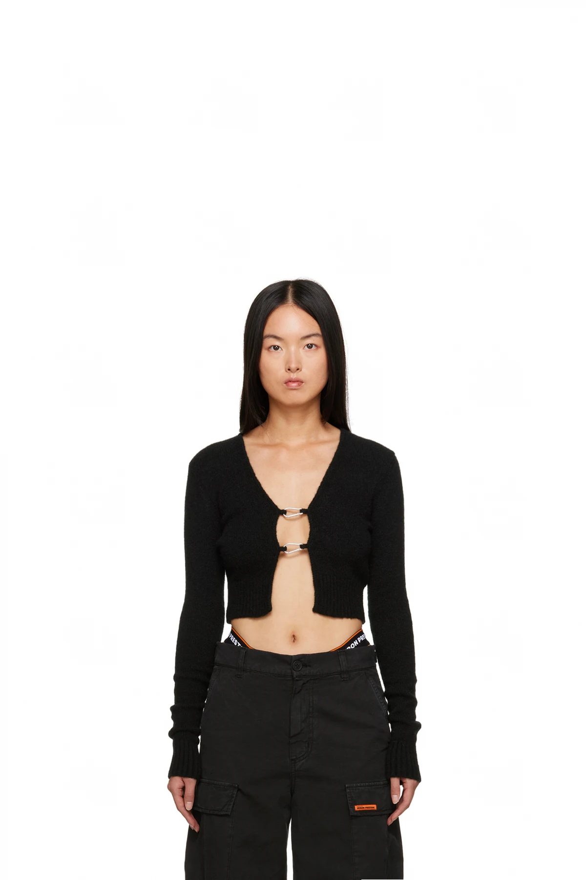 Black Lanyard Clasp Cardigan