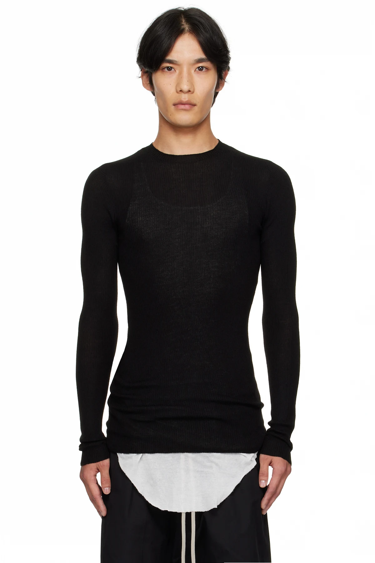 Black Concordians Ribbed Round Neck Sweater