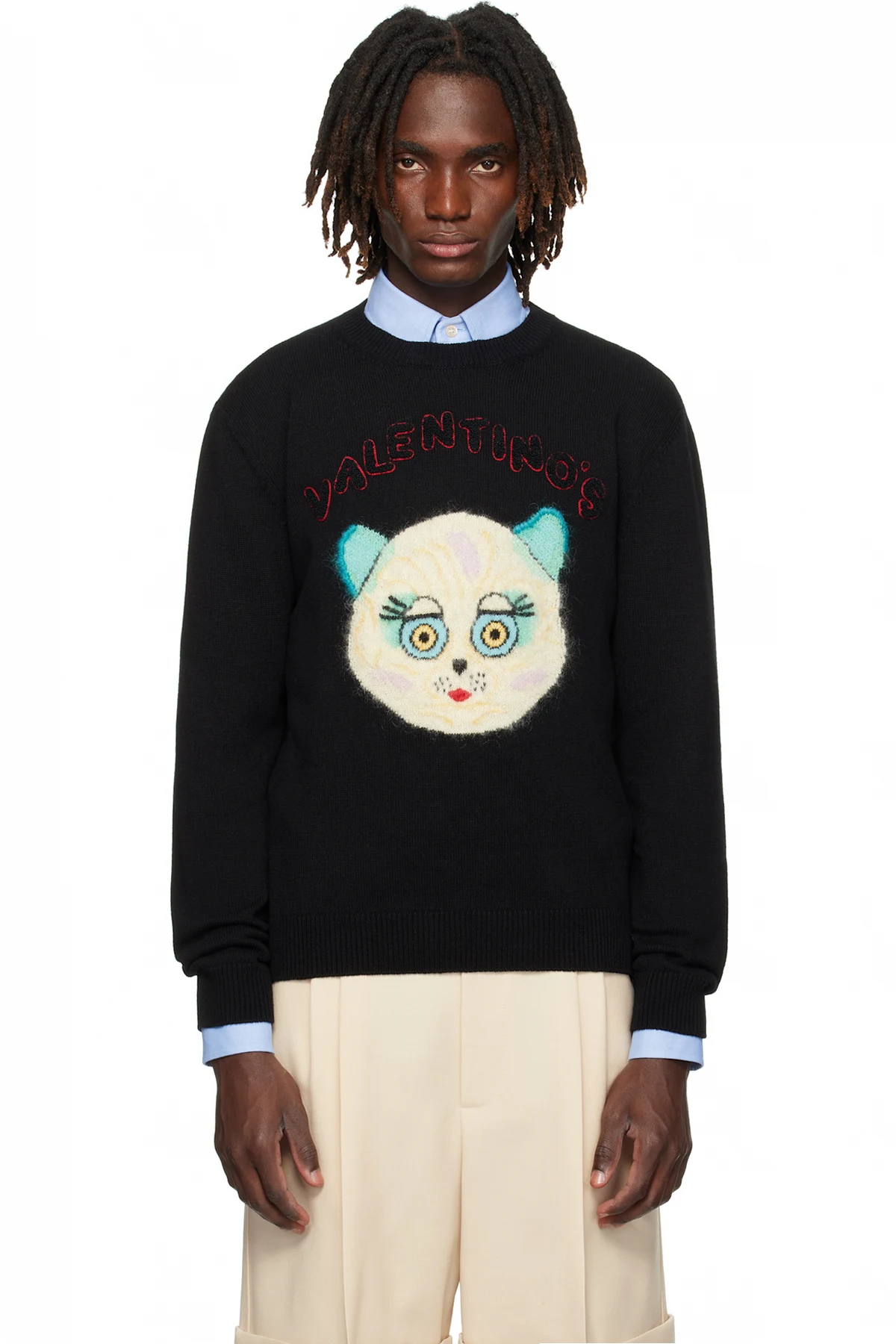 Black 'Le Chat De La Maison' Patch Sweater