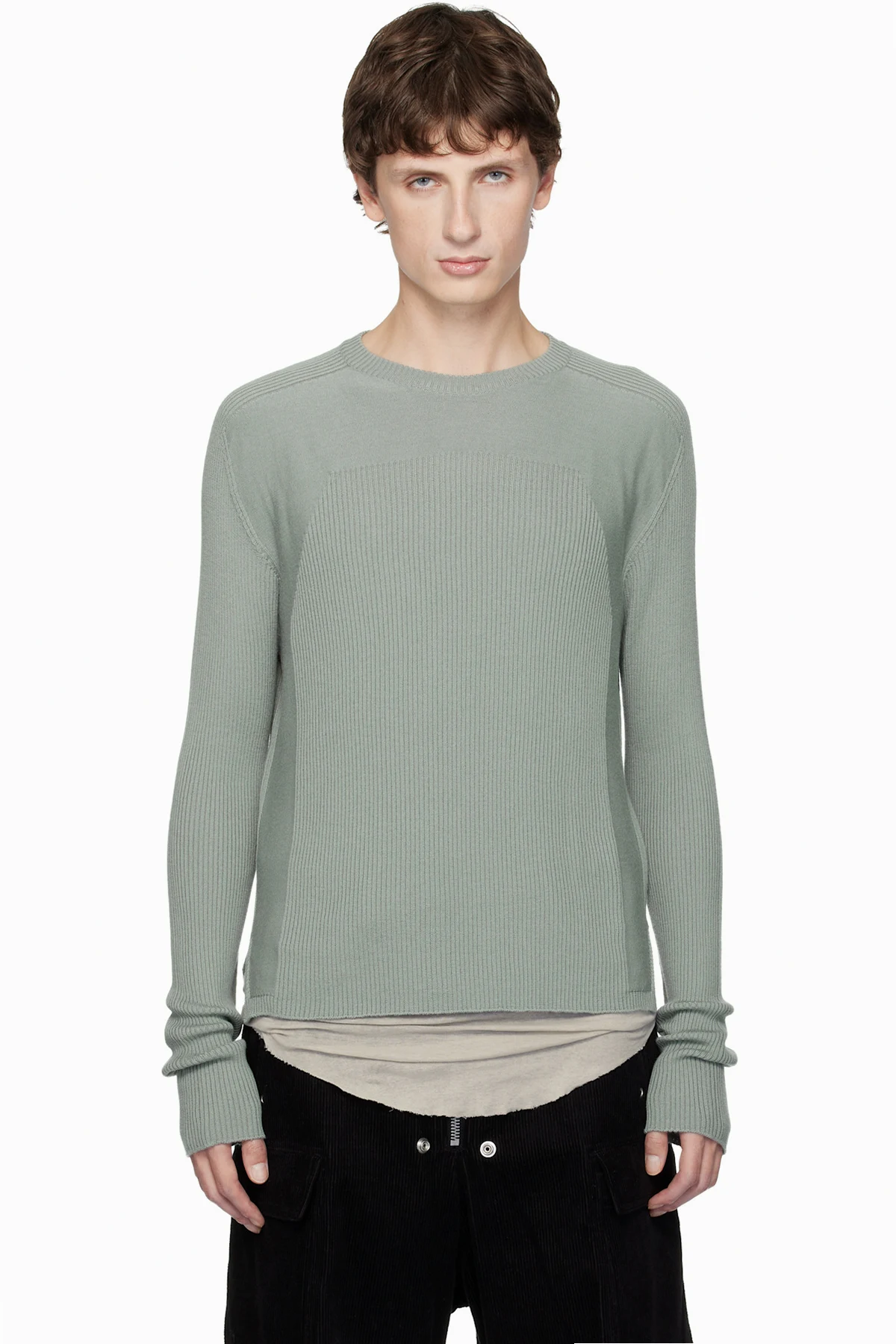 Gray Concordians Ribbed Geo Sweater